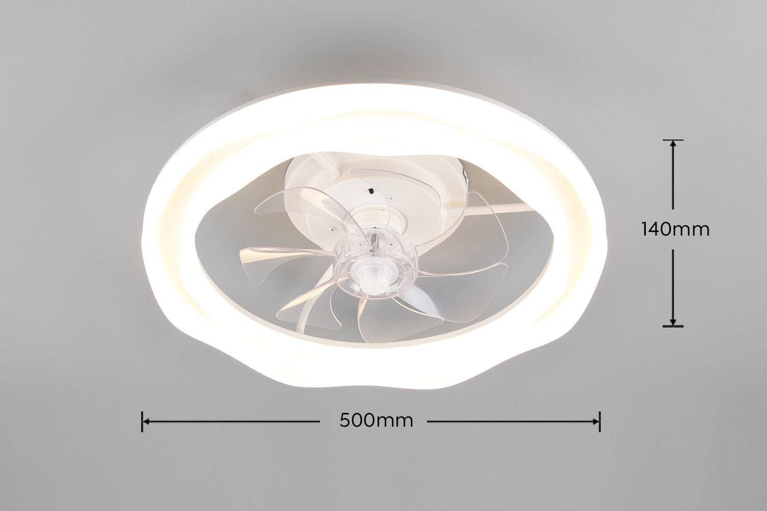 REALITY Leuchten LED Deckenleuchte »SKAULO  mit Ventilator, Deckenventilator + Licht Ø 50cm Fernbedienung« LED-Board 1 Stk. Farbwechsler | warmweiß - kaltweiß 35W LED mit CCT Nachtlicht Memory Timer Fernbedienung dimmbar