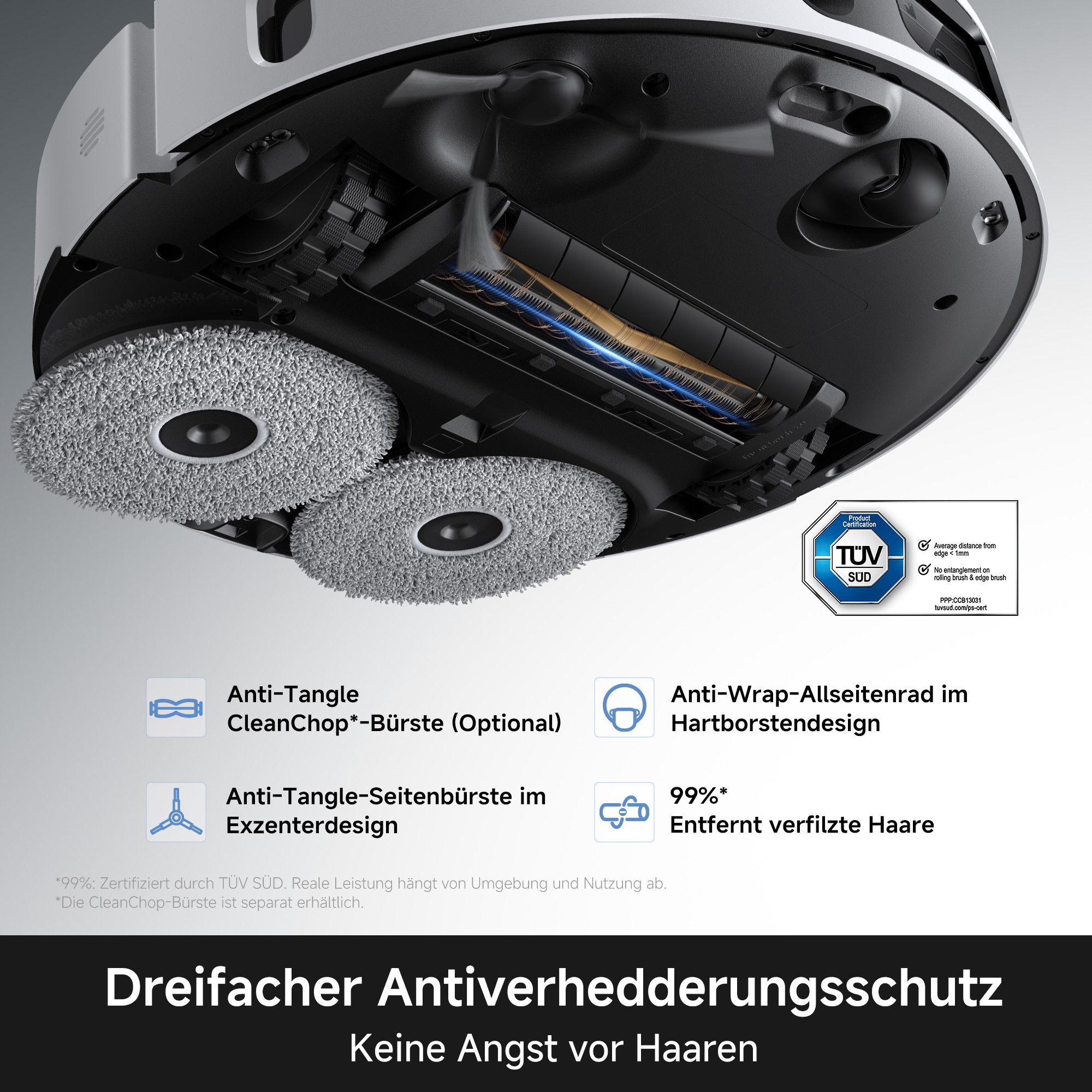 Mova Nass-Trocken-Saugroboter »MOVA E50 Ultra« TurboScrub-Technologie, Auto-Mopptrocknung mit Sprühdüsen