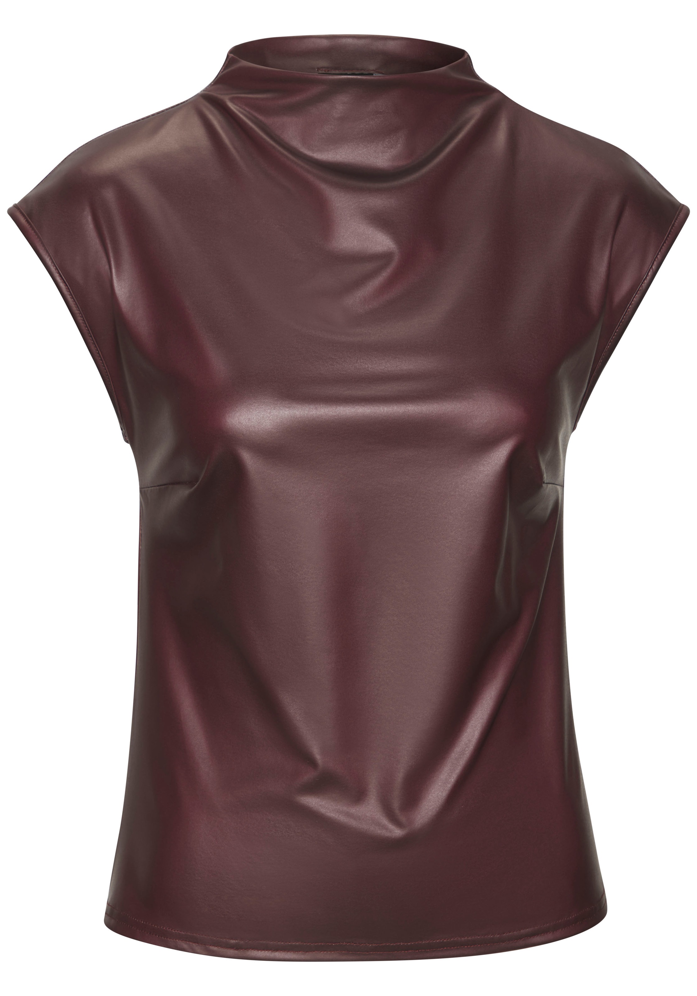LASCANA Rundhalsshirt, aus Lederimitat, Partytop günstig online kaufen