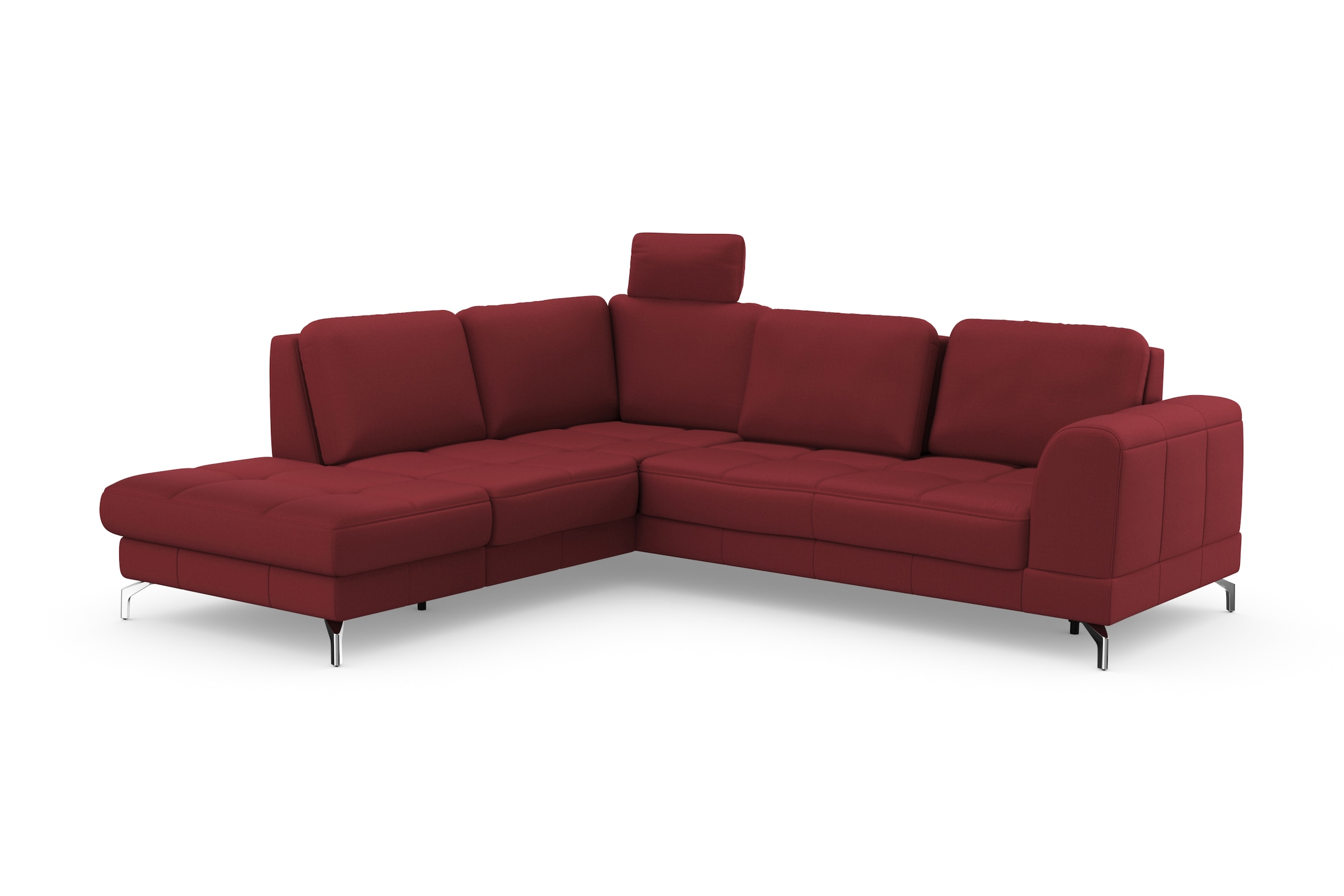 sit&more Ecksofa »Bendigo L-Form«, inklusive Sitztiefenverstellung, Bodenfreiheit 12 cm, in 2 Fußfarben