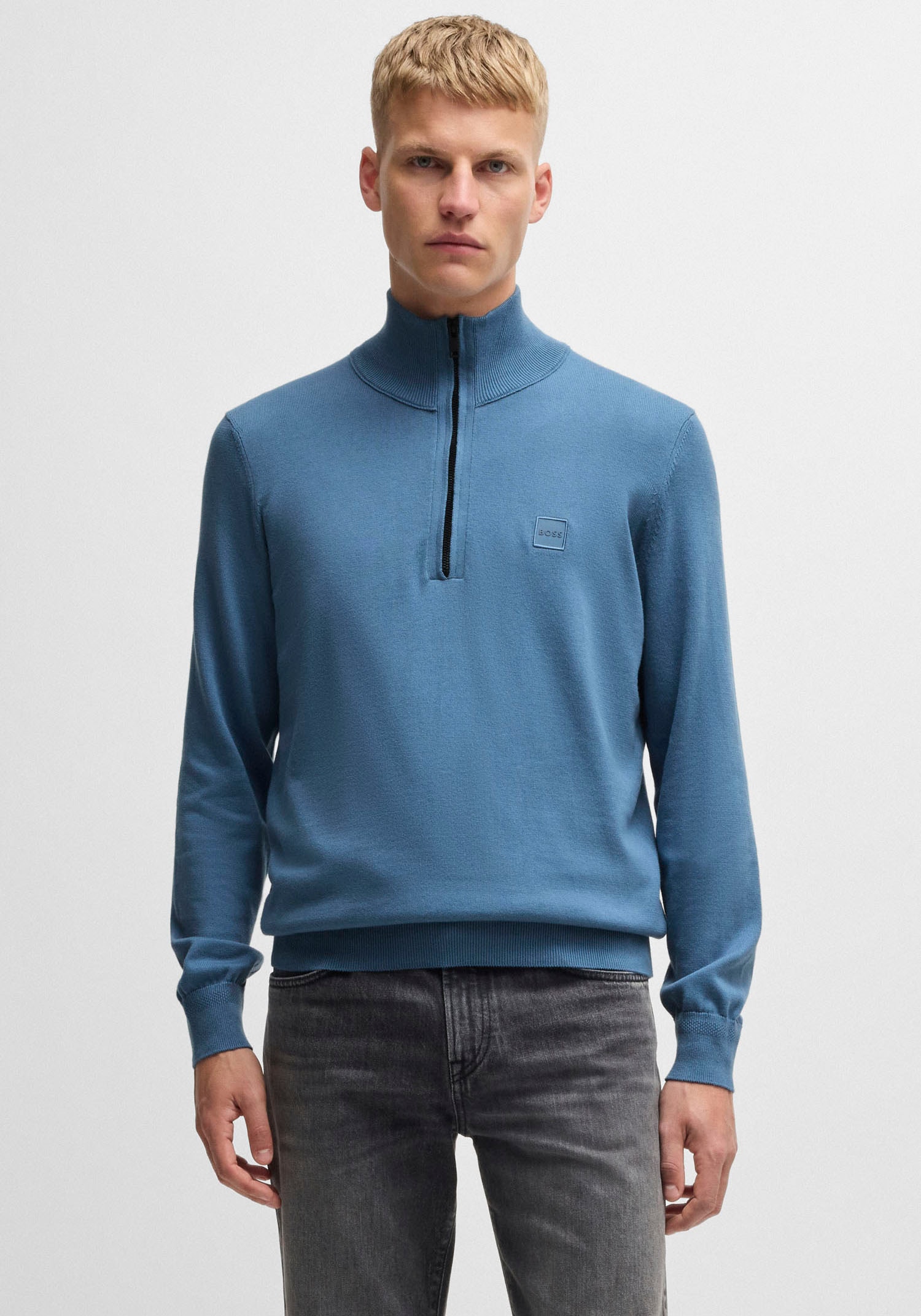 BOSS ORANGE Rollkragenpullover "Kanobix S", mit Ton-in-Ton Logo