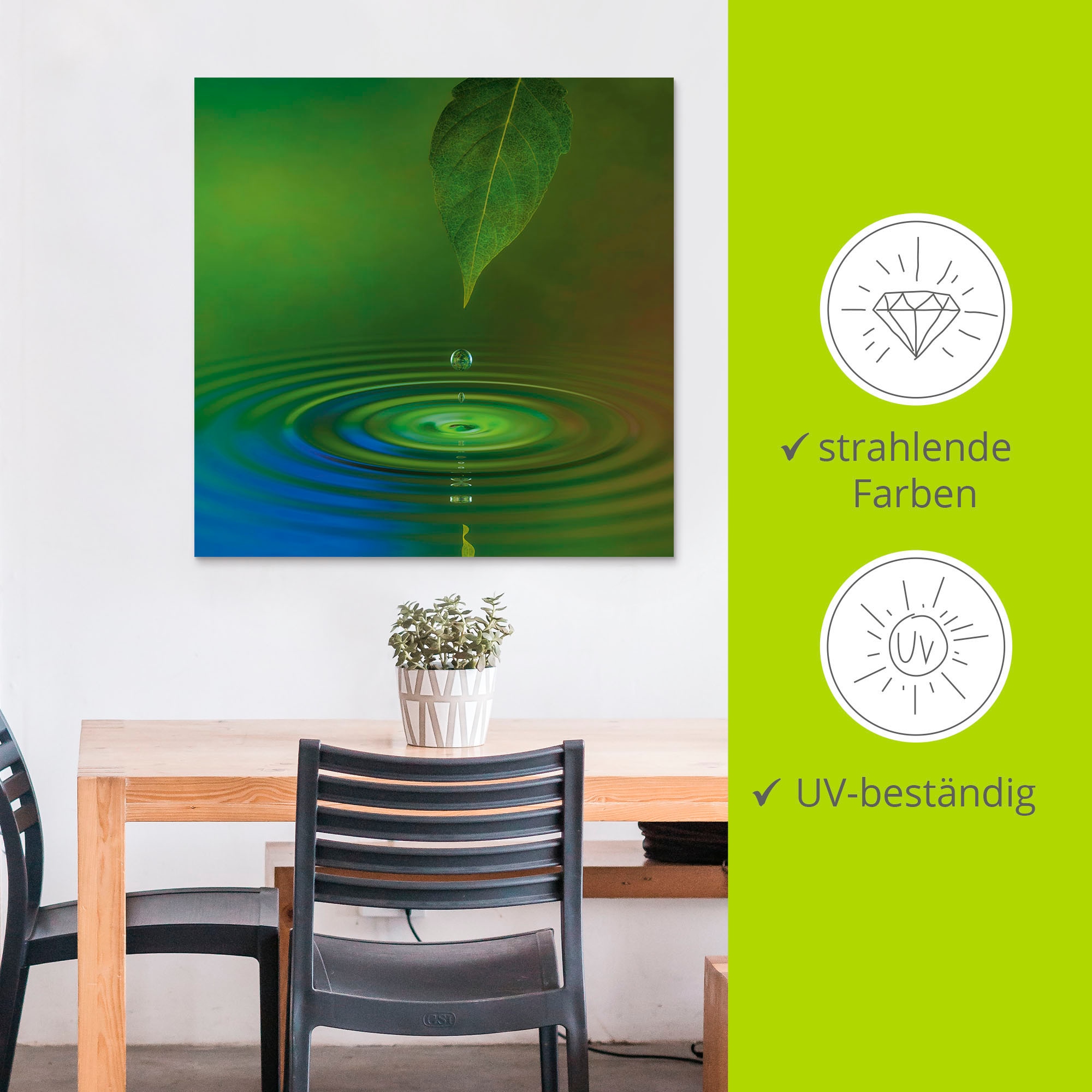 Artland Wandbild »Wassertropfen«, Zen, (1 St.), als Alubild, Outdoorbild, Leinwandbild in verschied. Größen