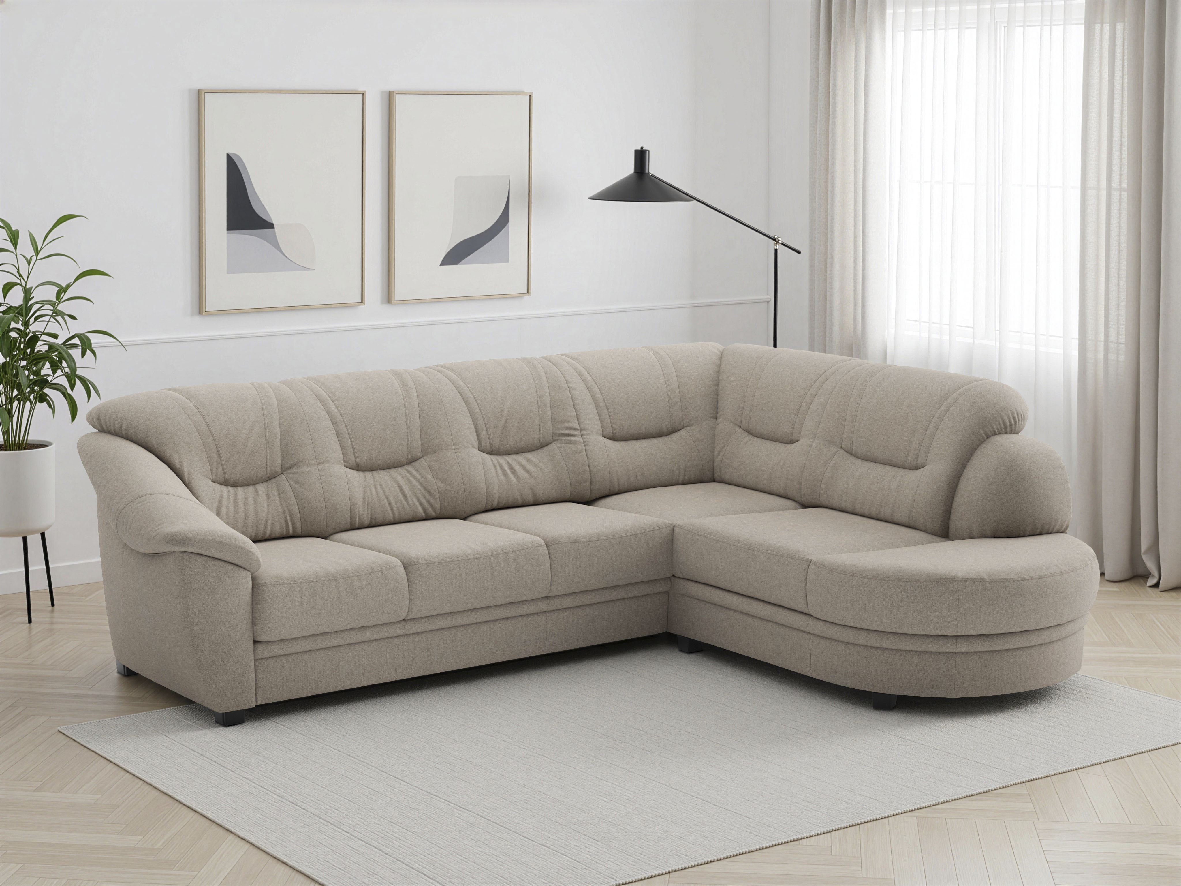 sit&more Ecksofa "Savona L-Form, B: 267 cm, Couch mit Federkern, Komfortsitzhöhe 46 cm" optional mit Schlaffunktion