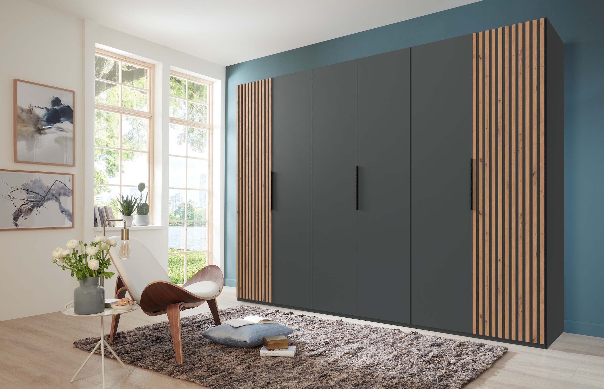 Wimex Drehtürenschrank »Andorra by fresh to go«, Mit 3D-Leisten für Akustikpaneel-Optik