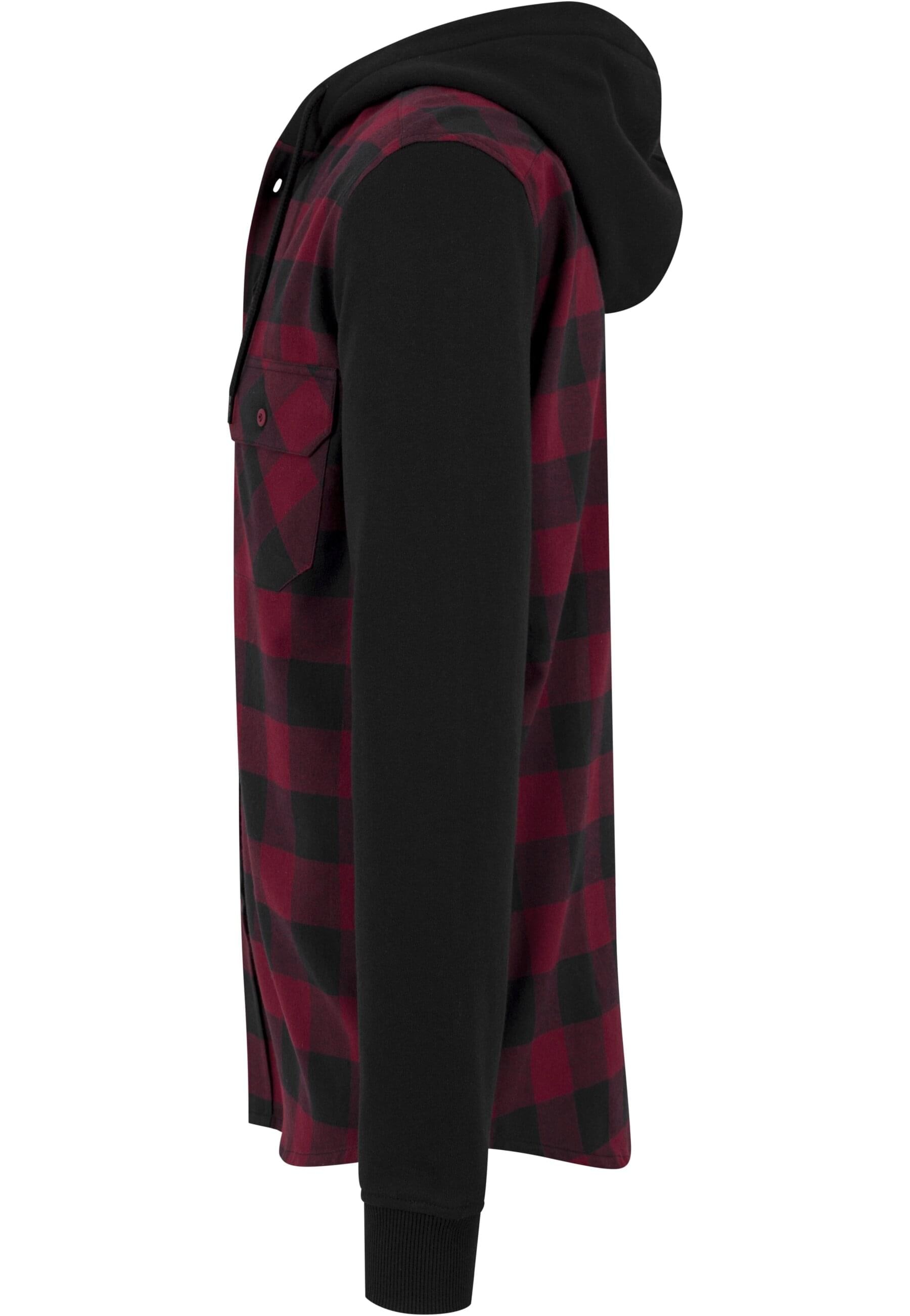 URBAN CLASSICS Shirtjacke »Herren Hooded Checked Flanell Sweat Sleeve Shirt«, (1 tlg.)