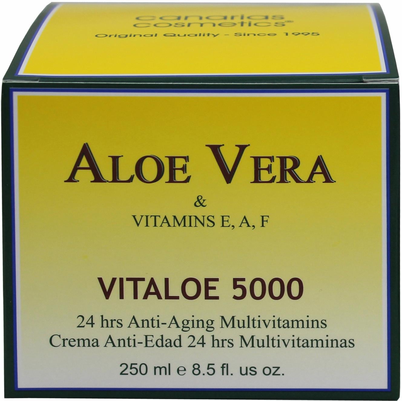canarias cosmetics Anti-Aging-Creme »Vitaloe 5000«, Mit Vitamin E, A, F und Aloe Vera, beugt vorzeitiger Hautalterung vor.
