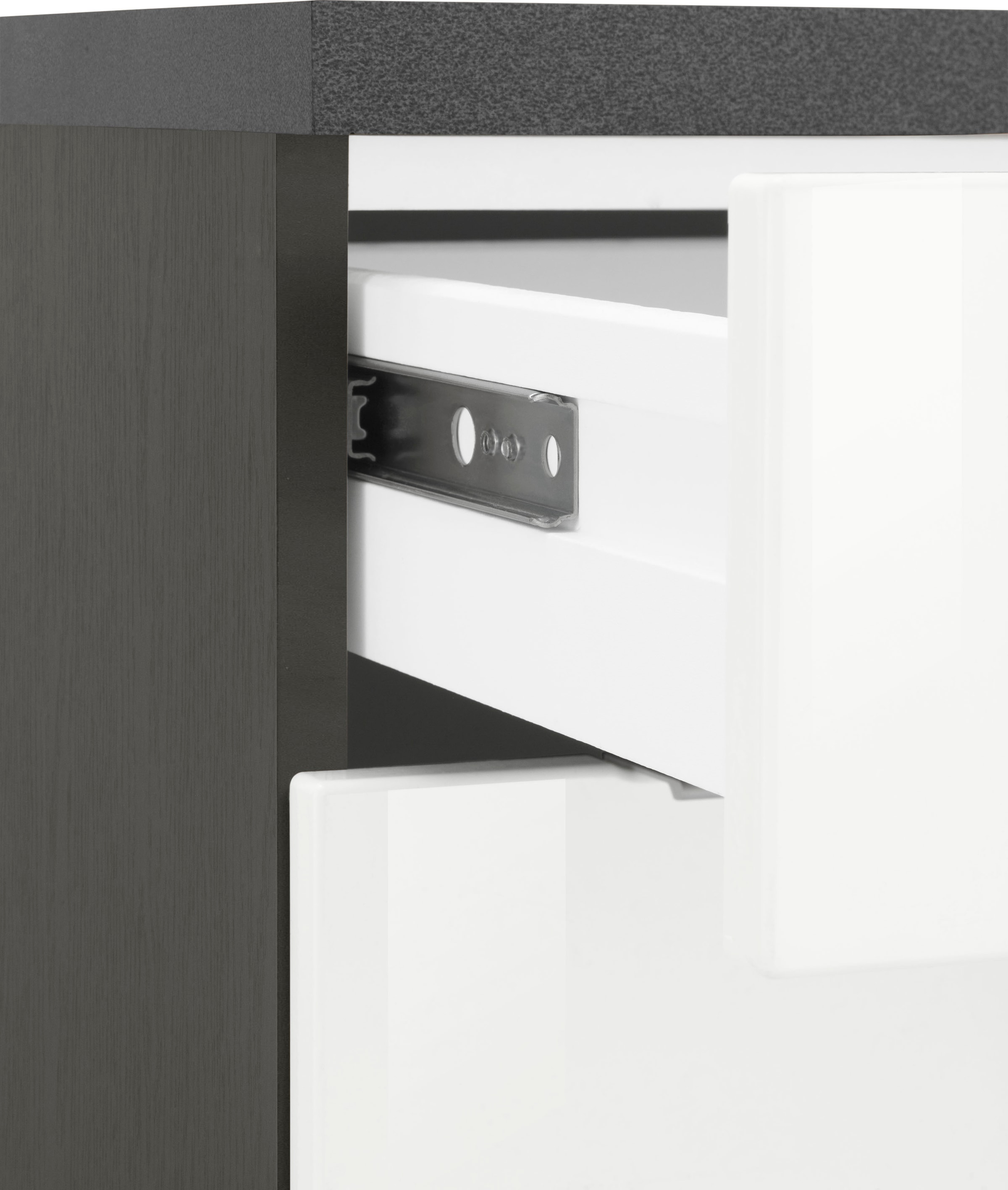 KOCHSTATION Küchenzeile »KS-Brindisi« Breite 220 cm, wahlweise mit E-Geräten, mit MDF-Fronten und Regal