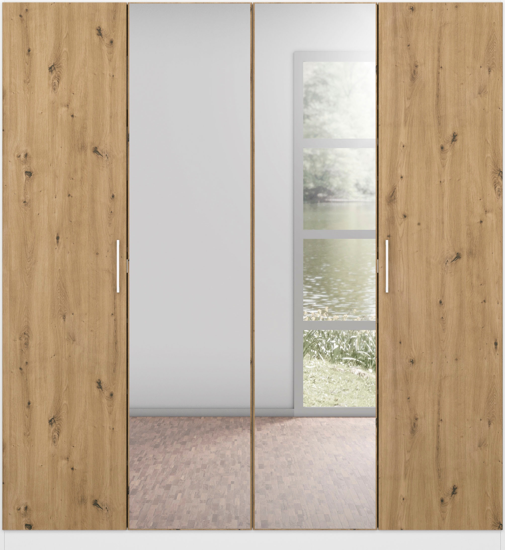 Thumbnail - rauch Drehtürenschrank "Kleiderschrank Schrank Garderobe Wäscheschrank COSMO" mit zusätzlichen Einlegeböden, Metallgriff...