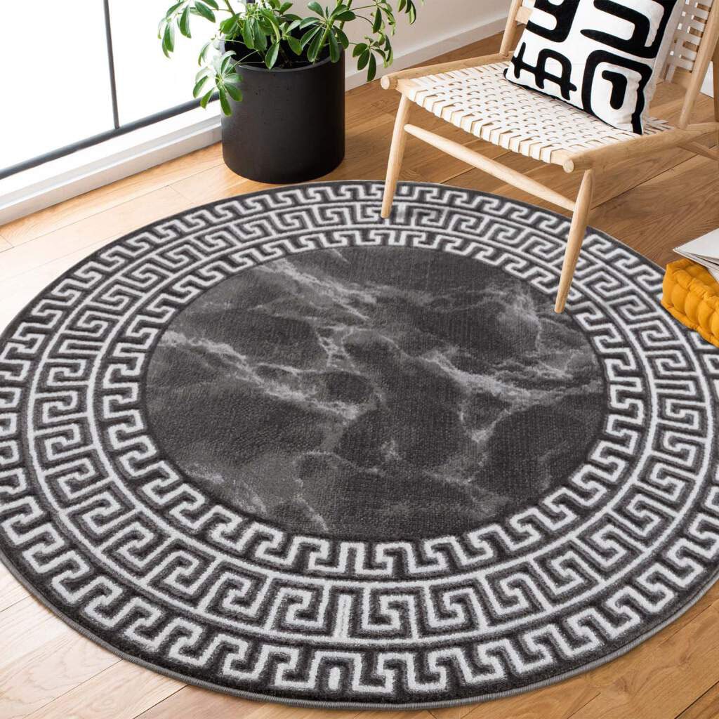 Carpet City Teppich »Chic«, rund, Kurzflor, Bordüre, Weicher Flor, ideal für Wohnzimmer & Schlafzimmer