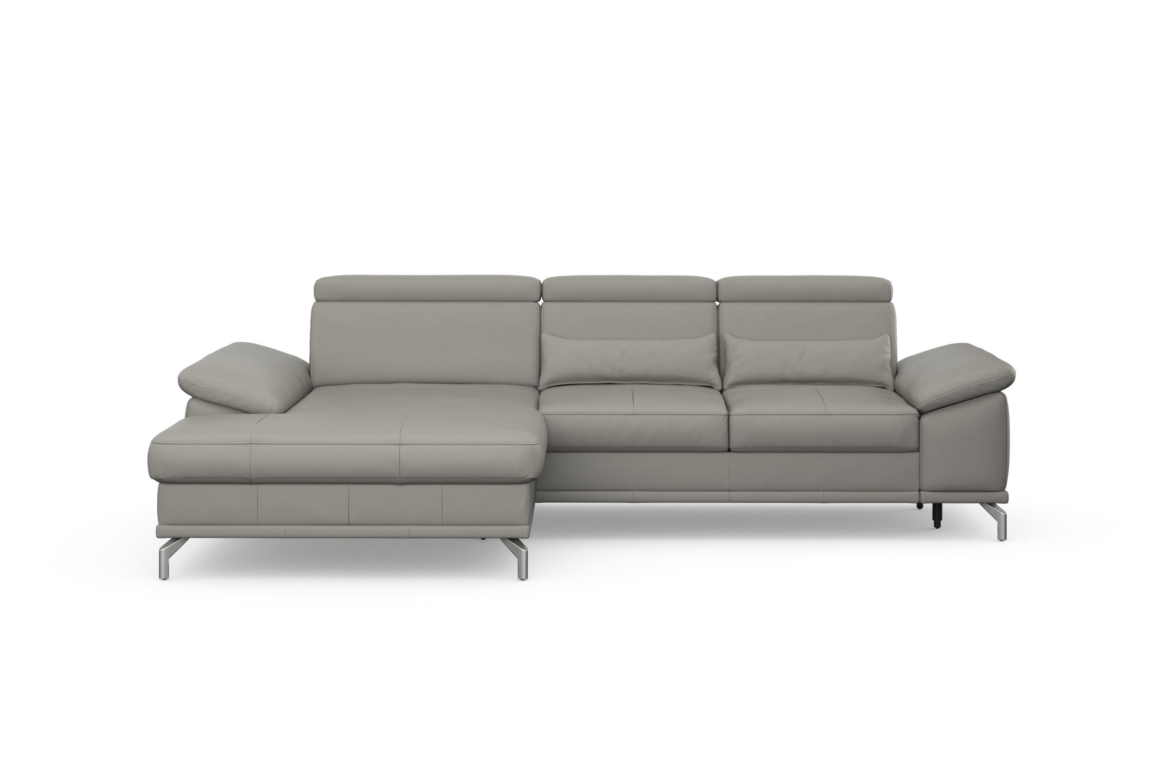 sit&more Ecksofa »Cabrio L-Form, mit Sitztiefenverstellung, Arm- und Kopfteilverstellung«, 2 Nierenkissen, Federkern, optional Bettfunktion und Stauraum