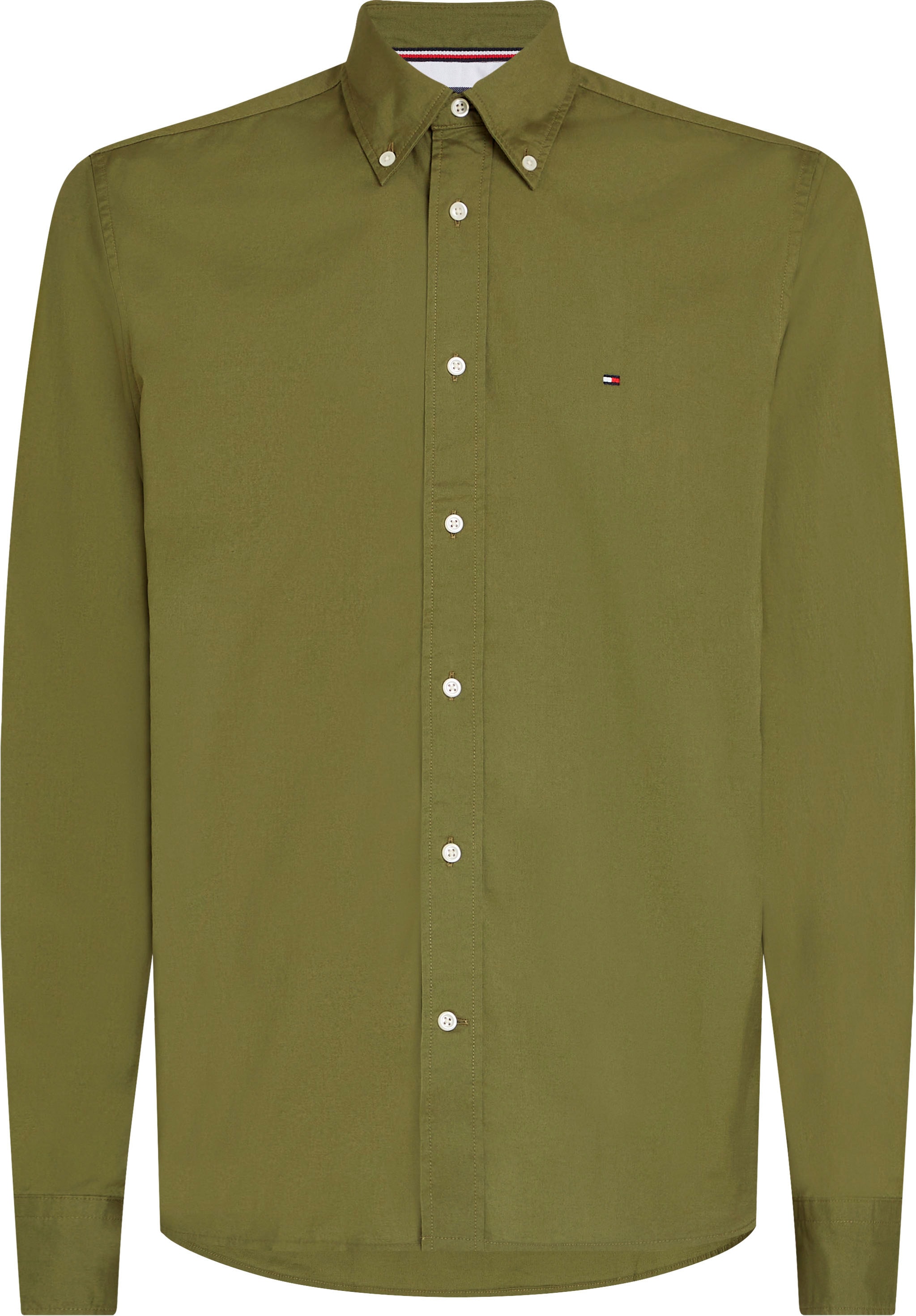Tommy Hilfiger Langarmhemd »FLEX POPLIN RF SHIRT«, mit Tommy Hilfiger Labelschild innen an der Knopfleiste