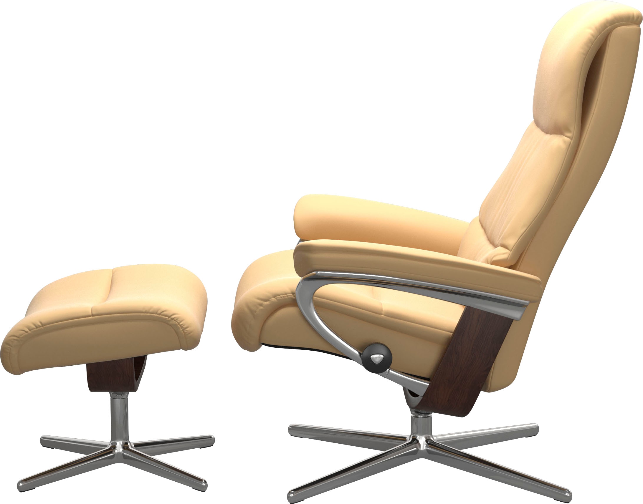 Stressless® Fußhocker »View«, mit Cross Base, Größe S, M & L, Holzakzent Braun
