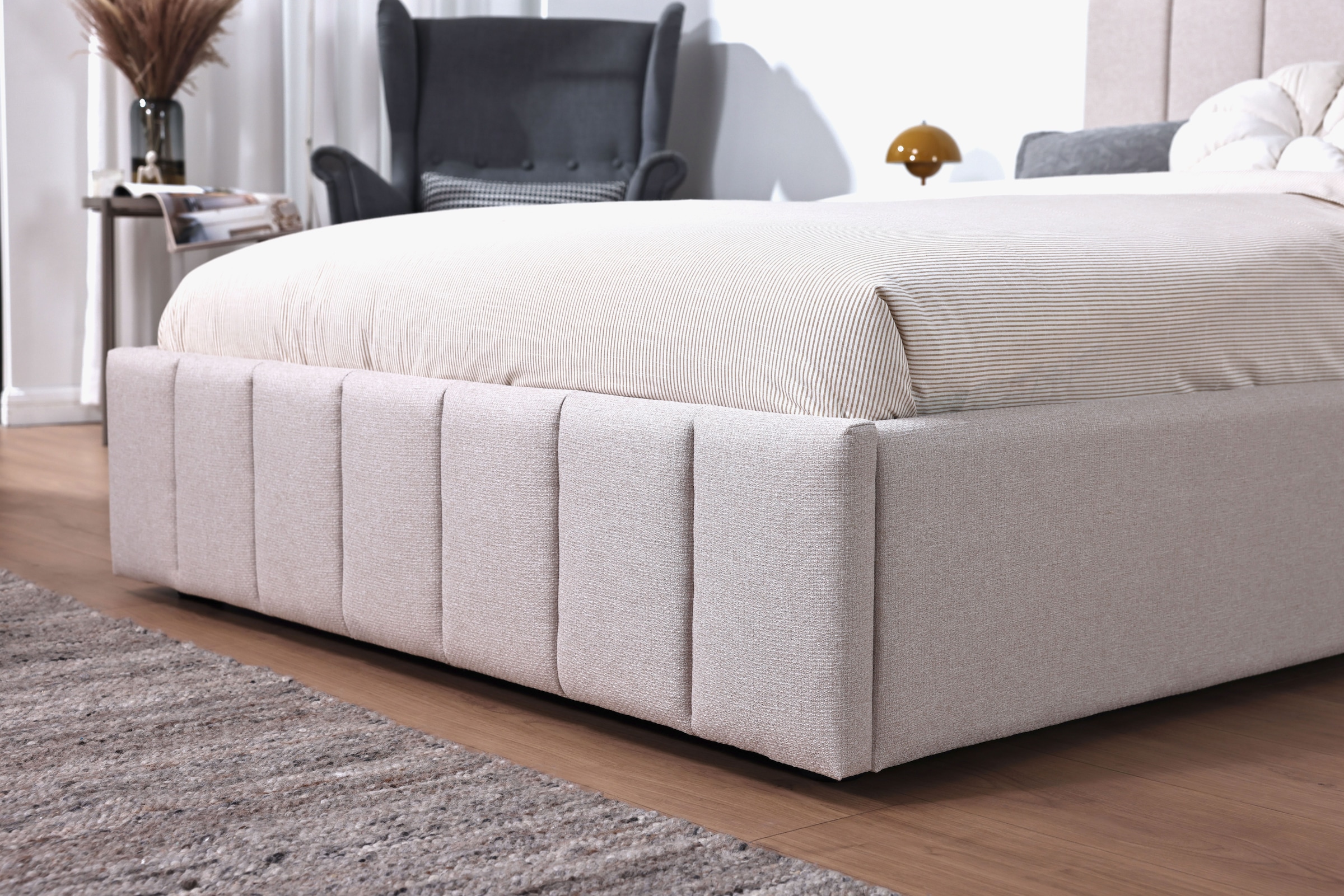 Home affaire Polsterbett »MANTEIGAS, Familienbett mit hochwertigem Strukturstoff« Liegefläche 120x200 und 240x200 cm