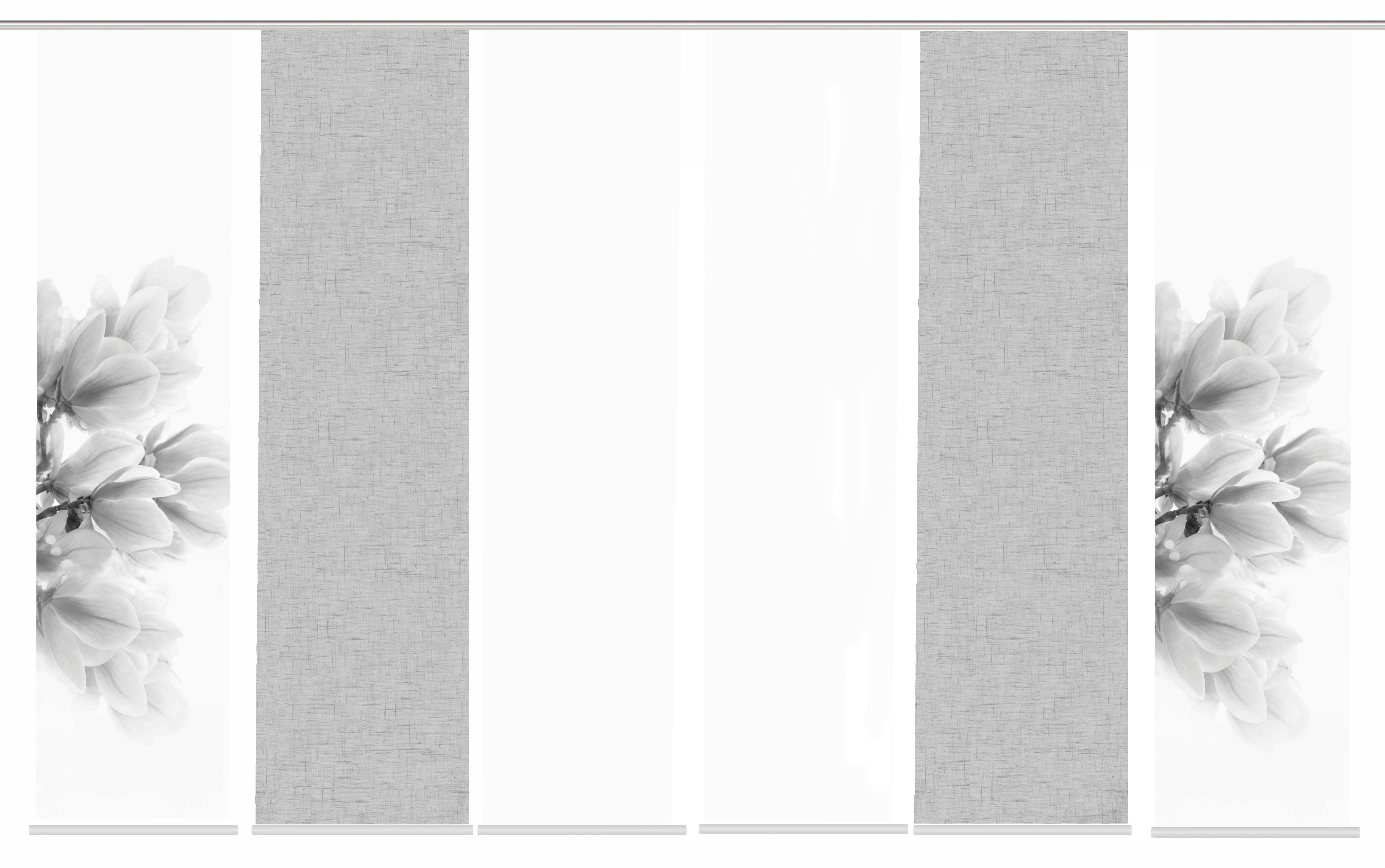 Thumbnail - HOME WOHNIDEEN Schiebegardine "KESSI 6er SET" Paneelwagen 6 Stk. tlg. Schiebevorhang Digidruck 6er Set KESSI