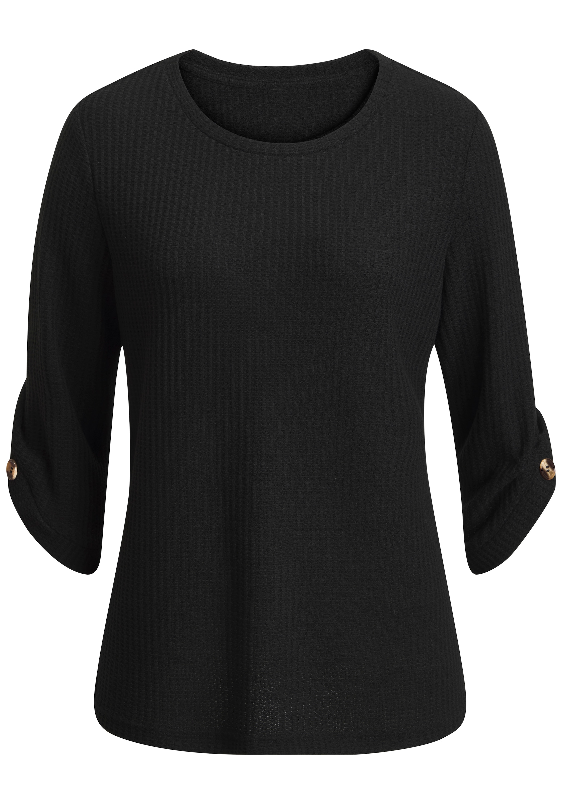 LASCANA 3/4-Arm-Shirt "mit Knopfdetail" aus weicher Piqué-Qualität günstig online kaufen