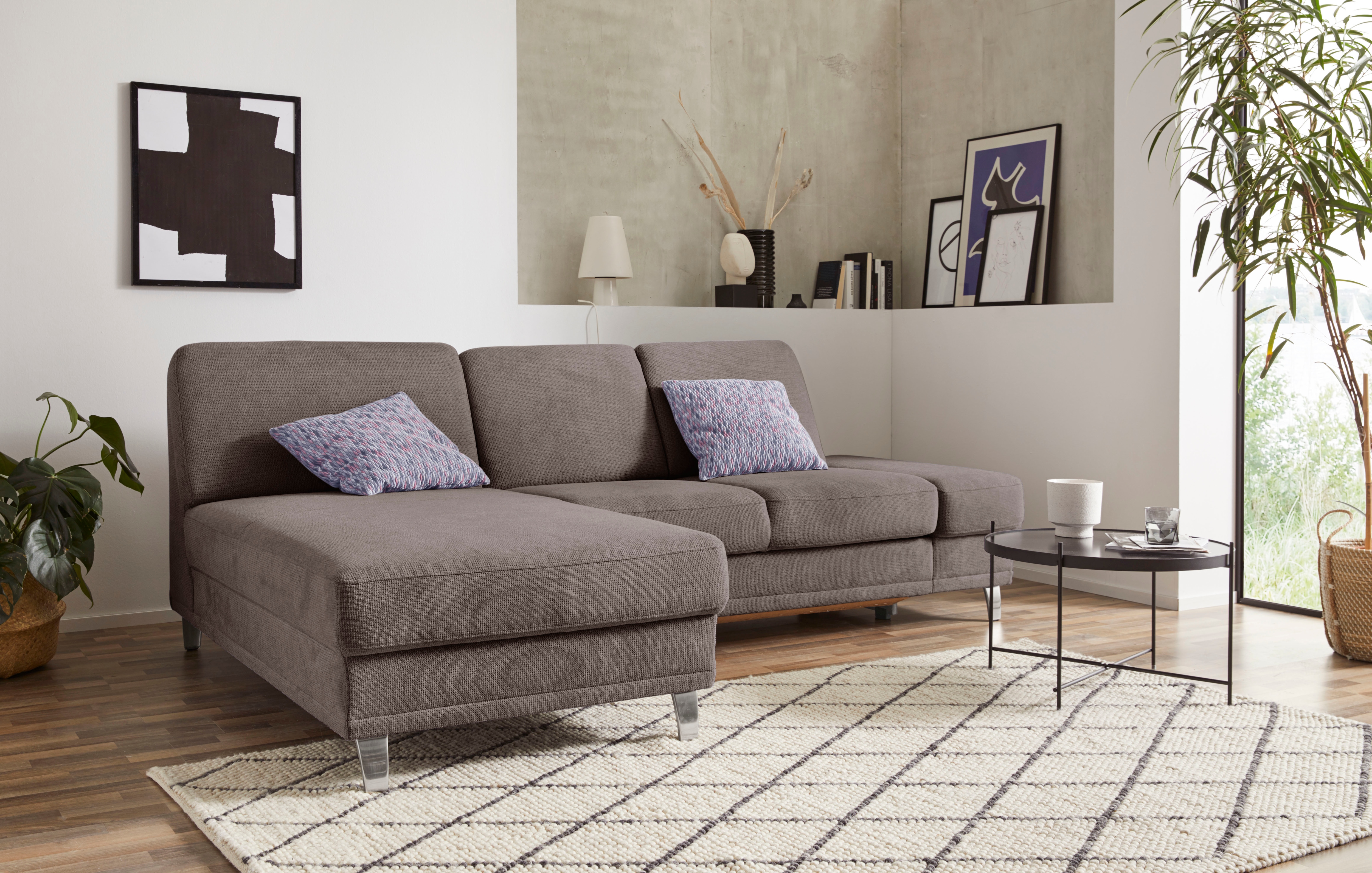 sit&more Ecksofa "Clio L-Form" optional Schlaffunktion oder Vorziehsitz und Bettkasten, Federkern