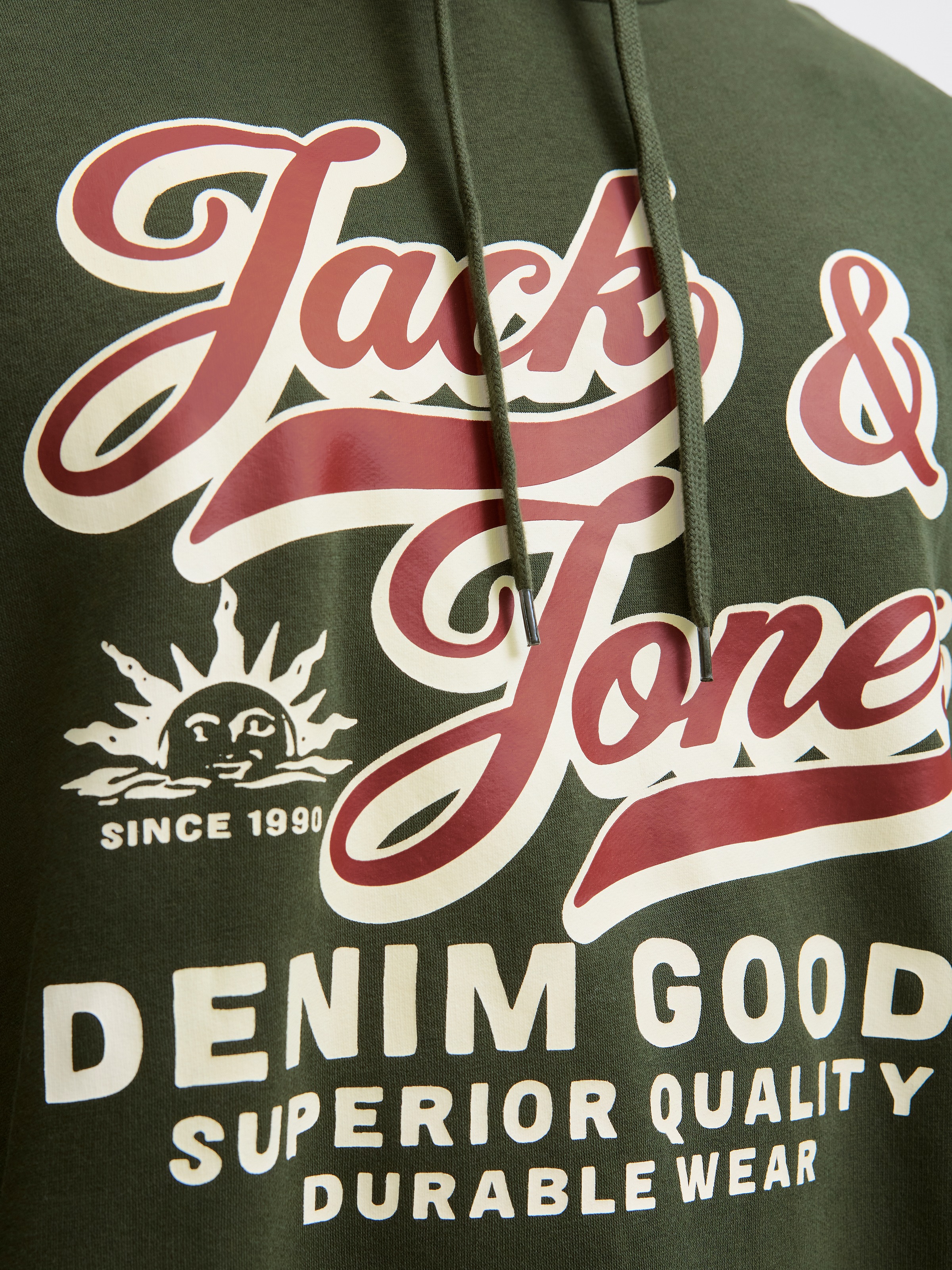 Jack & Jones PlusSize Hoodie »JJELOGO SWEAT HOOD 2 COL 24/25 NOOS PLS«, mit Logo Frontprint
