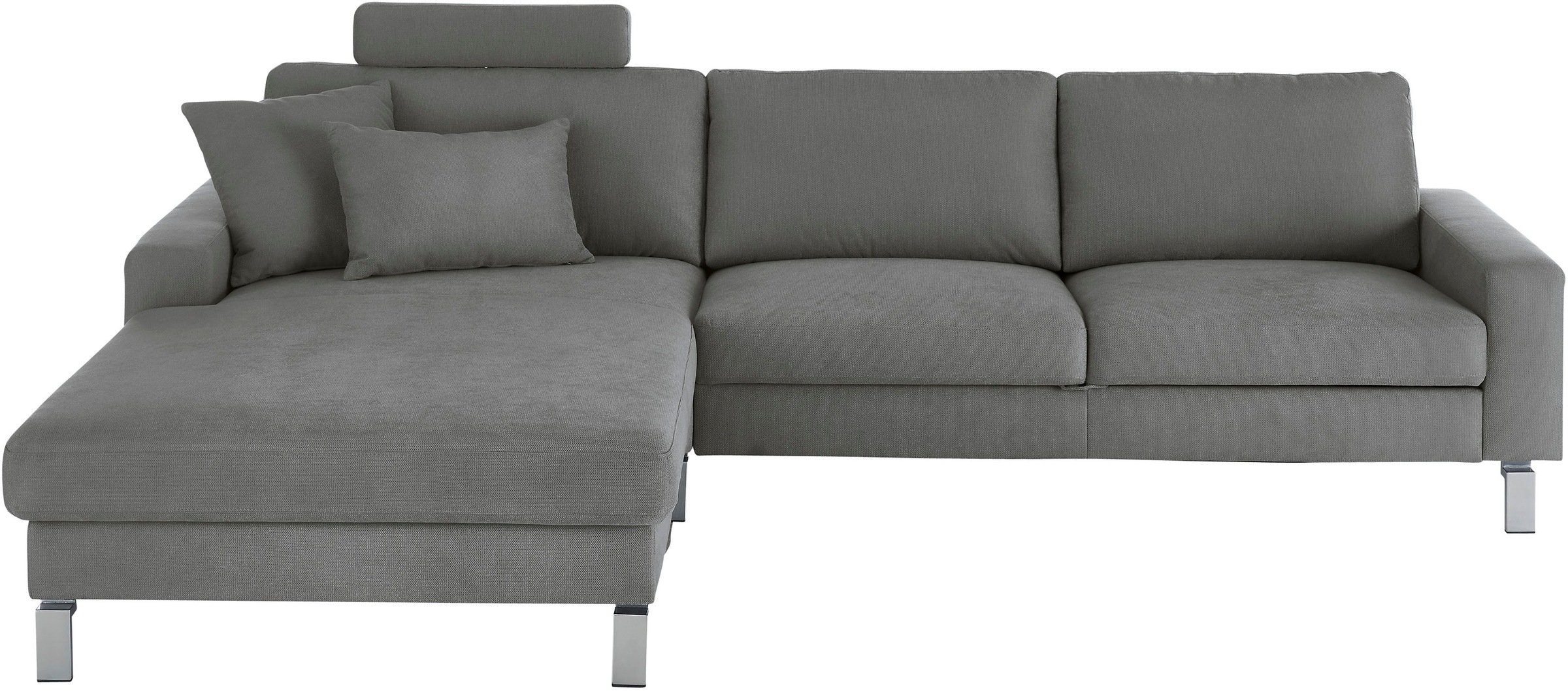 3C Candy Ecksofa »Lecce, wahlweise PUR-Schaumstoff oder Tonnentaschenfederkern«, Bett im 2,5-Sitzer, teilmotorische Schlaffunktion im Longchair, L-Form