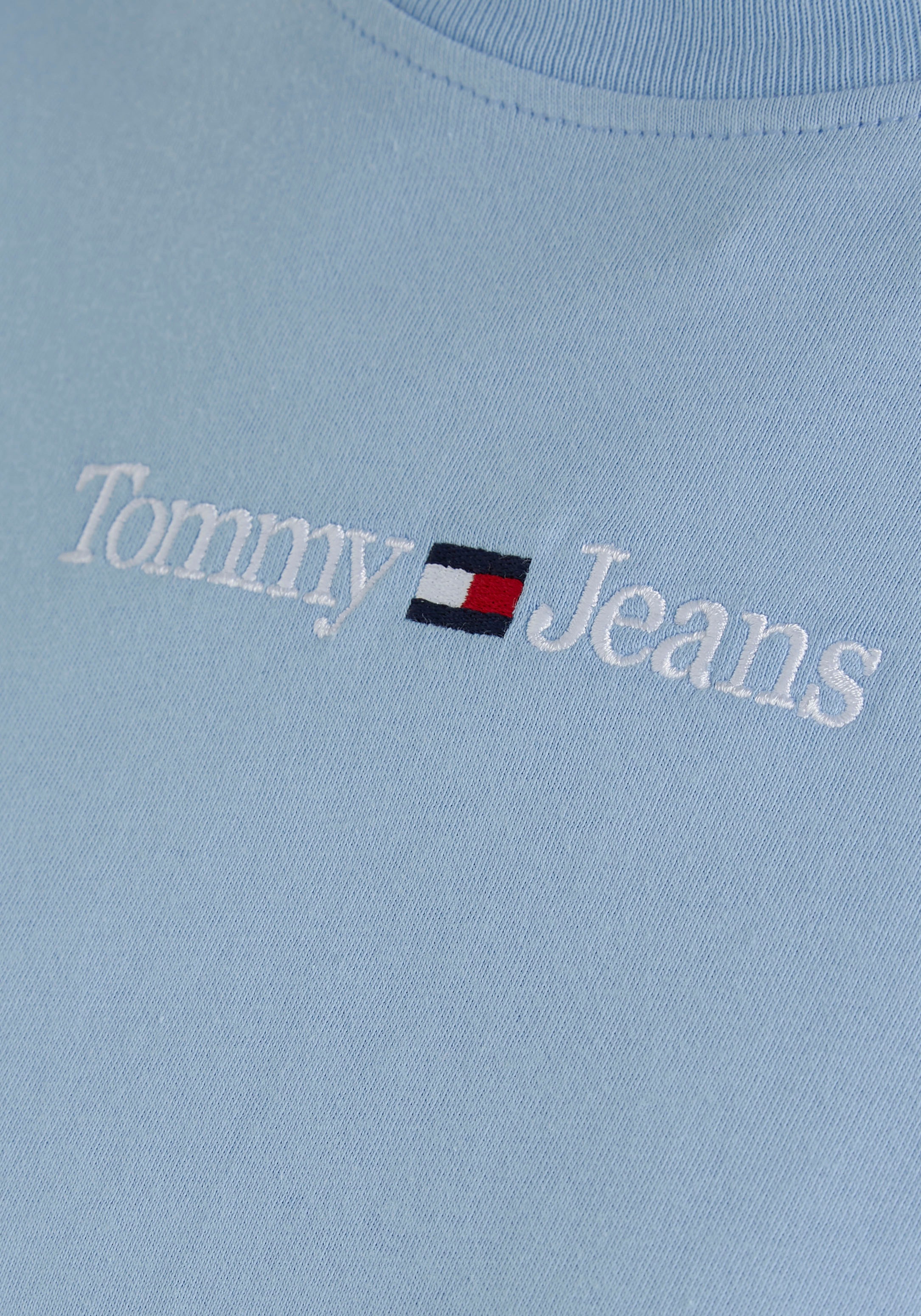 Linear TEE«, CLS Jeans SERIF Jeans Kurzarmshirt mit bestellen LINEAR online Tommy BAUR Tommy Logoschriftzug »TJW |