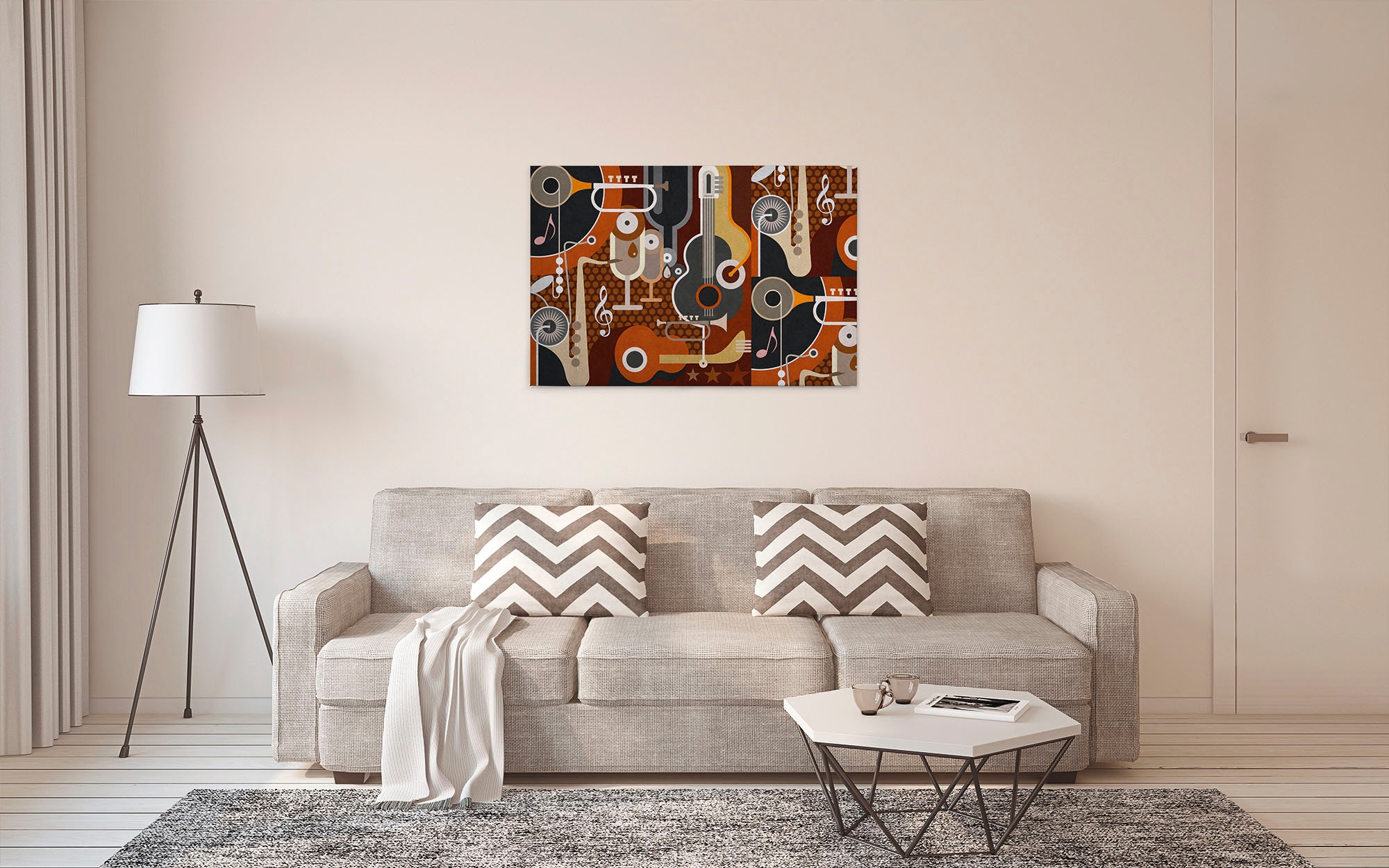 A.S. Création Leinwandbild »wall of sound«, Kunst-Abstrakt-Kinder, (1 St.), Keilrahmen Bild Musik Abstrakt Bunt Leinwand-Bild Wohnzimmer modern