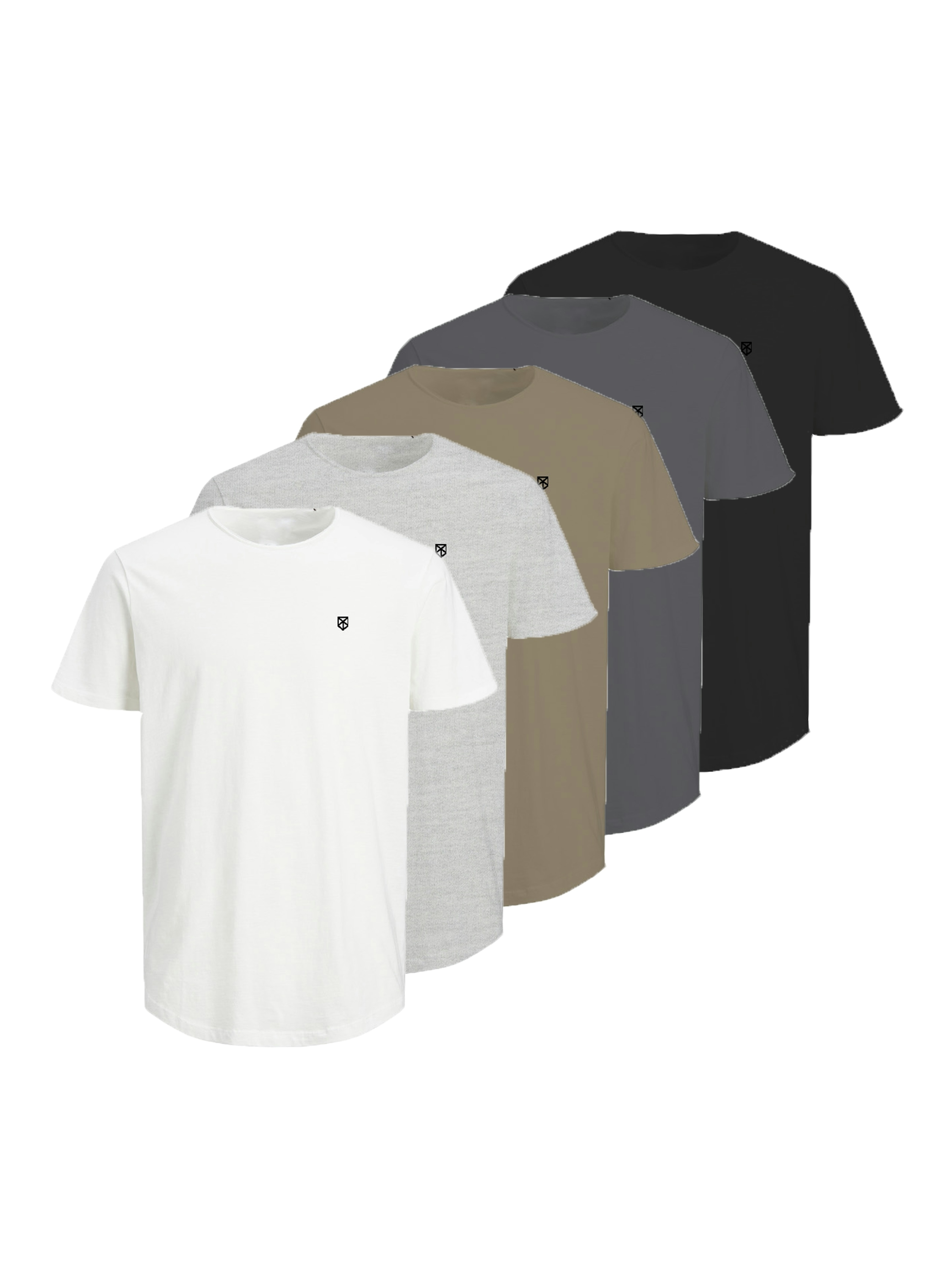 Jack & Jones Rundhalsshirt "JPRBLABRODY im 5er-Pack, mit Logodruck, Rundhals und atmungsaktiv" Packung, 5er-Pack, 5 tlg. Rundhals, normal, Baumwolle