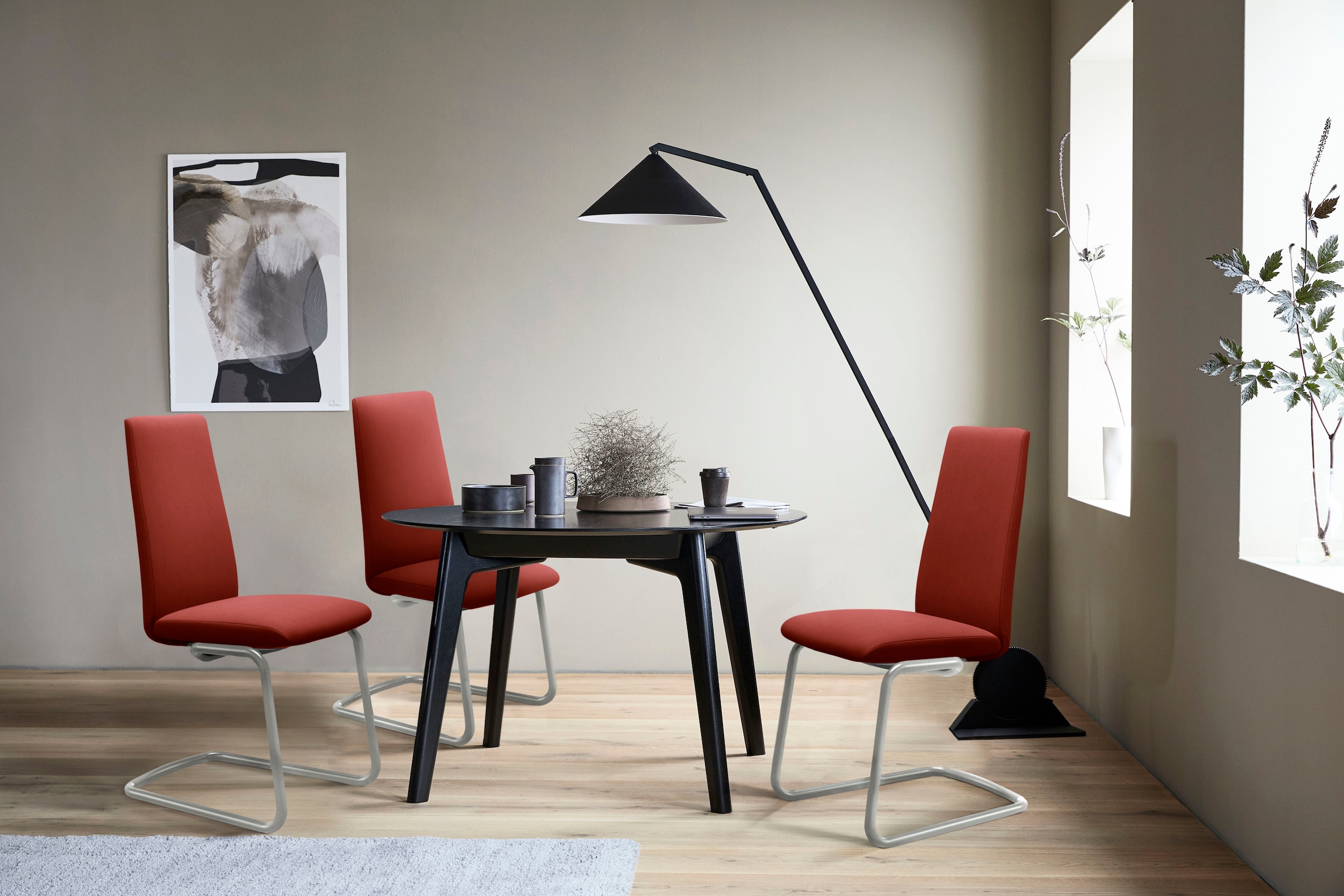 Stressless Polsterstuhl "Laurel" () High Back, Größe M, mit Beinen aus Stahl in Schwarz matt