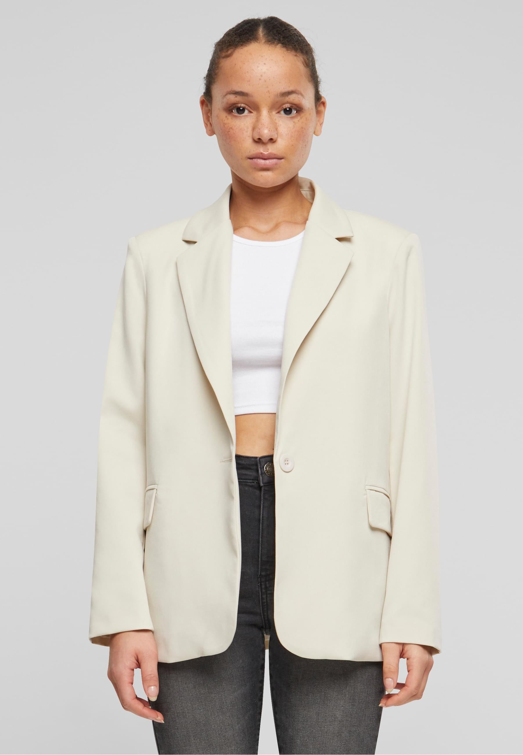 URBAN CLASSICS Allwetterjacke »Urban Classics Damen Ladies Basic Blazer«, (1 St.), ohne Kapuze