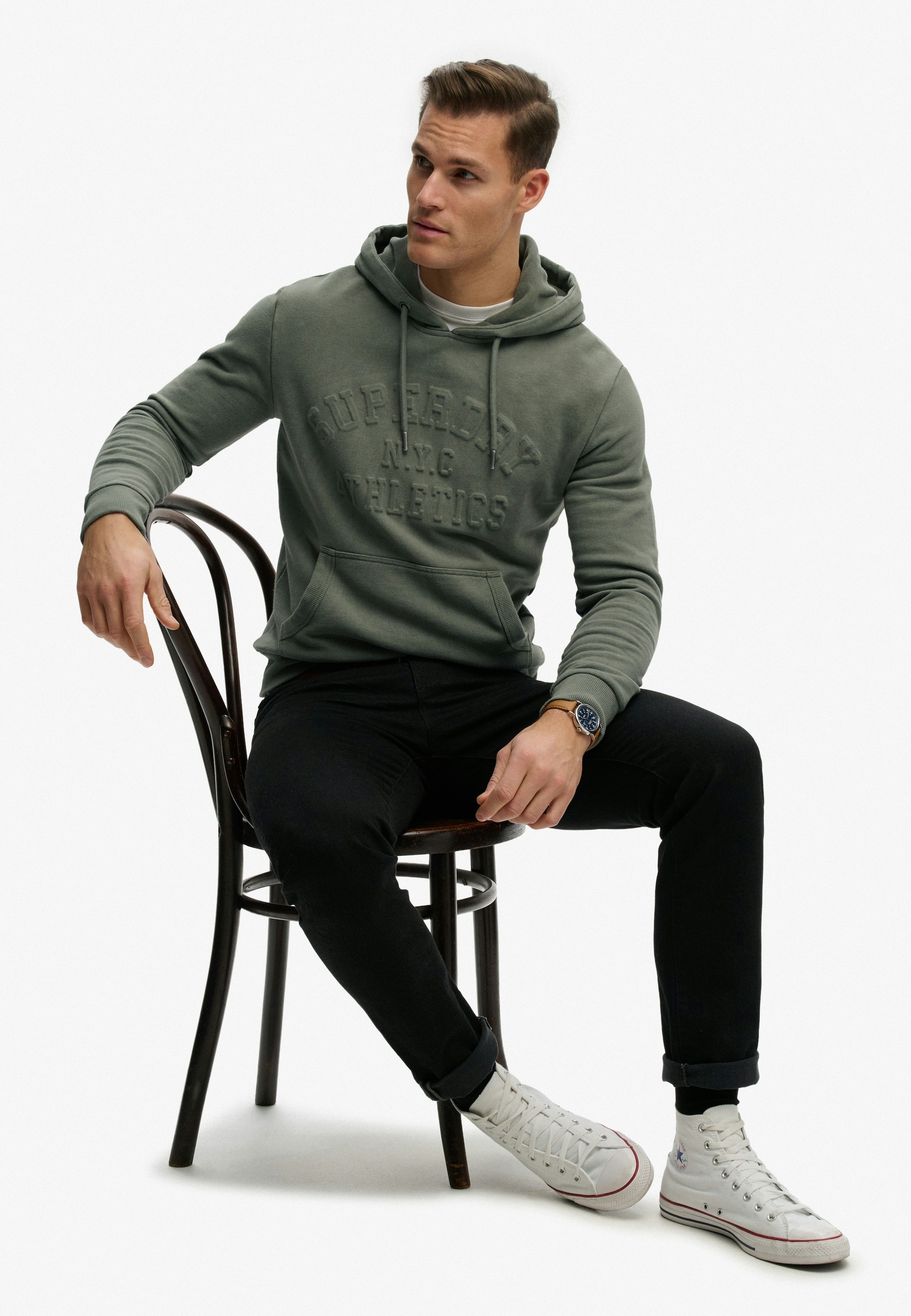 Superdry Kapuzensweatshirt »ATHLETIC EMBOSS RELAXED HOOD«, aus Baumwolle und angerauter Sweatware, Relaxed Fit
