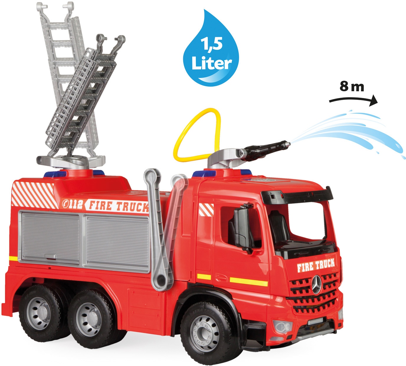 Lena® Spielzeug-Feuerwehr »Giga Trucks, Aufsitz-Feuerwehr Arocs«, Made in Europe