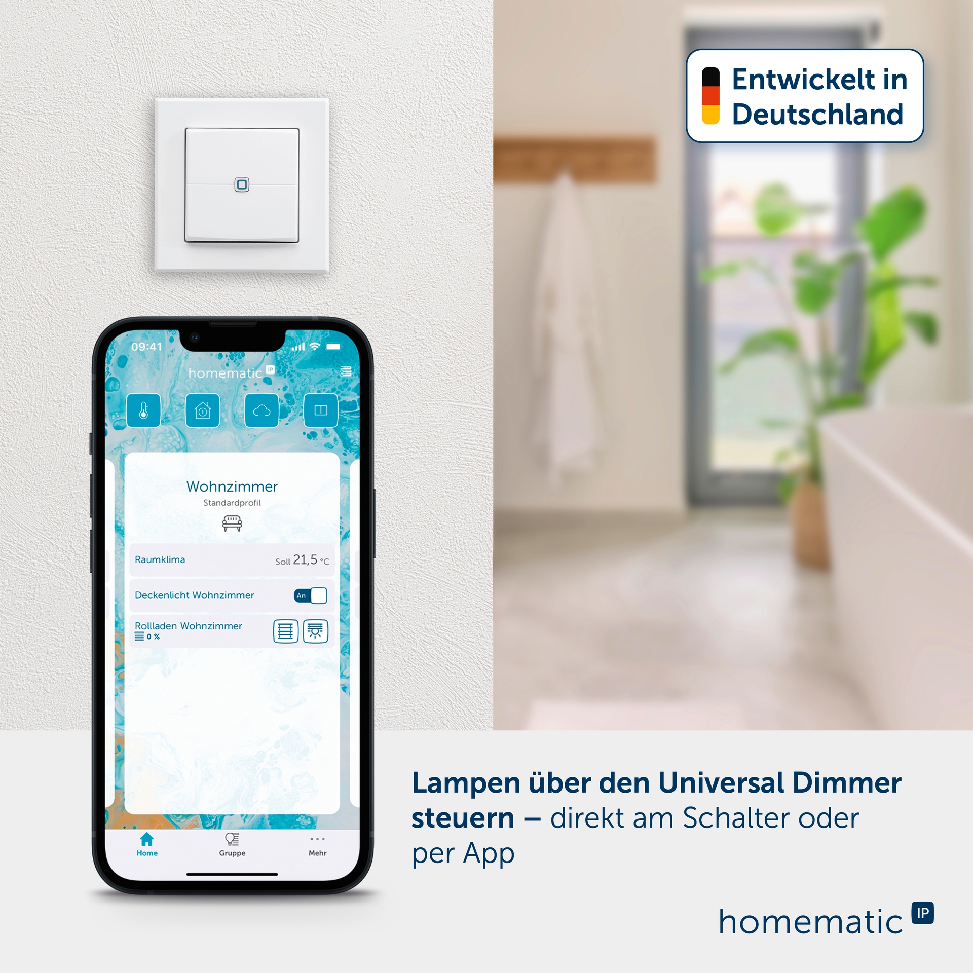 Homematic IP Smart-Home-Zubehör »Universal Dimmeraufsatz – Taster«