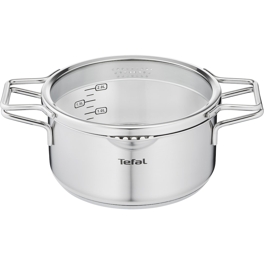 Tefal Topf-Set »Nordica«, Edelstahl, (6 tlg., 1x Kasserolle Ø 16 cm, 1x Kochtopf Ø 20 cm, 1x Kochtopf Ø 24 cm)