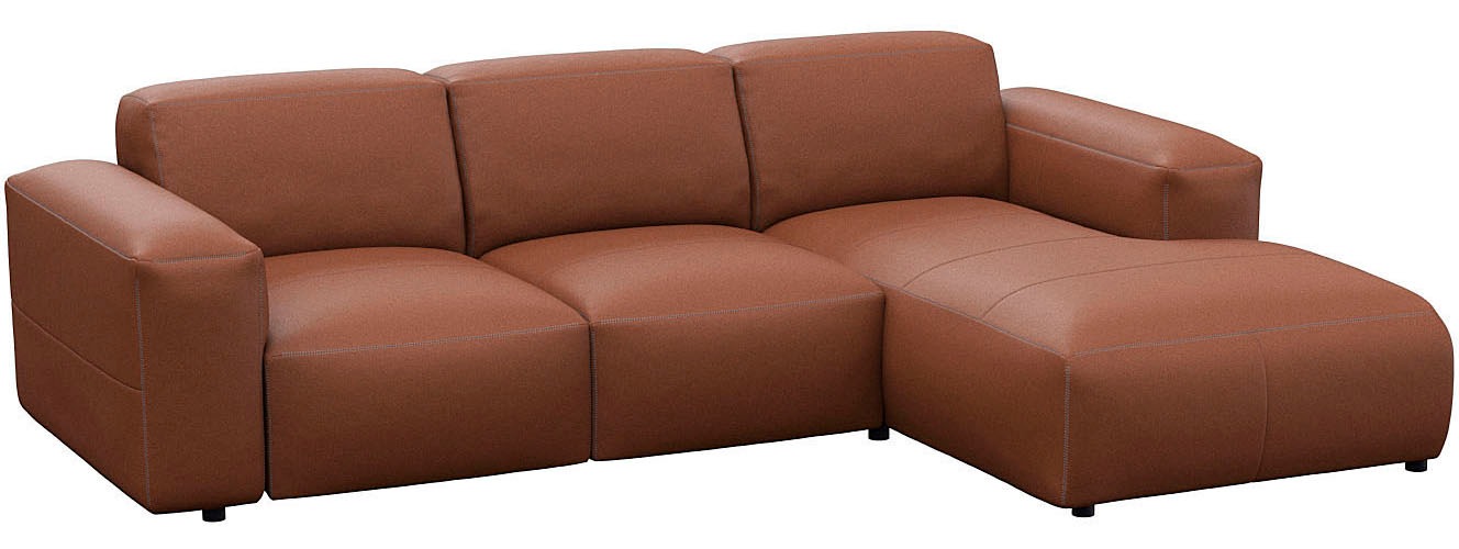 FLEXLUX Ecksofa »Lucera Chaislongue rechts oder links, L-Form, bequem«, modern & anschmiegsam, Kaltschaum, Stahl-Wellenunterfederung