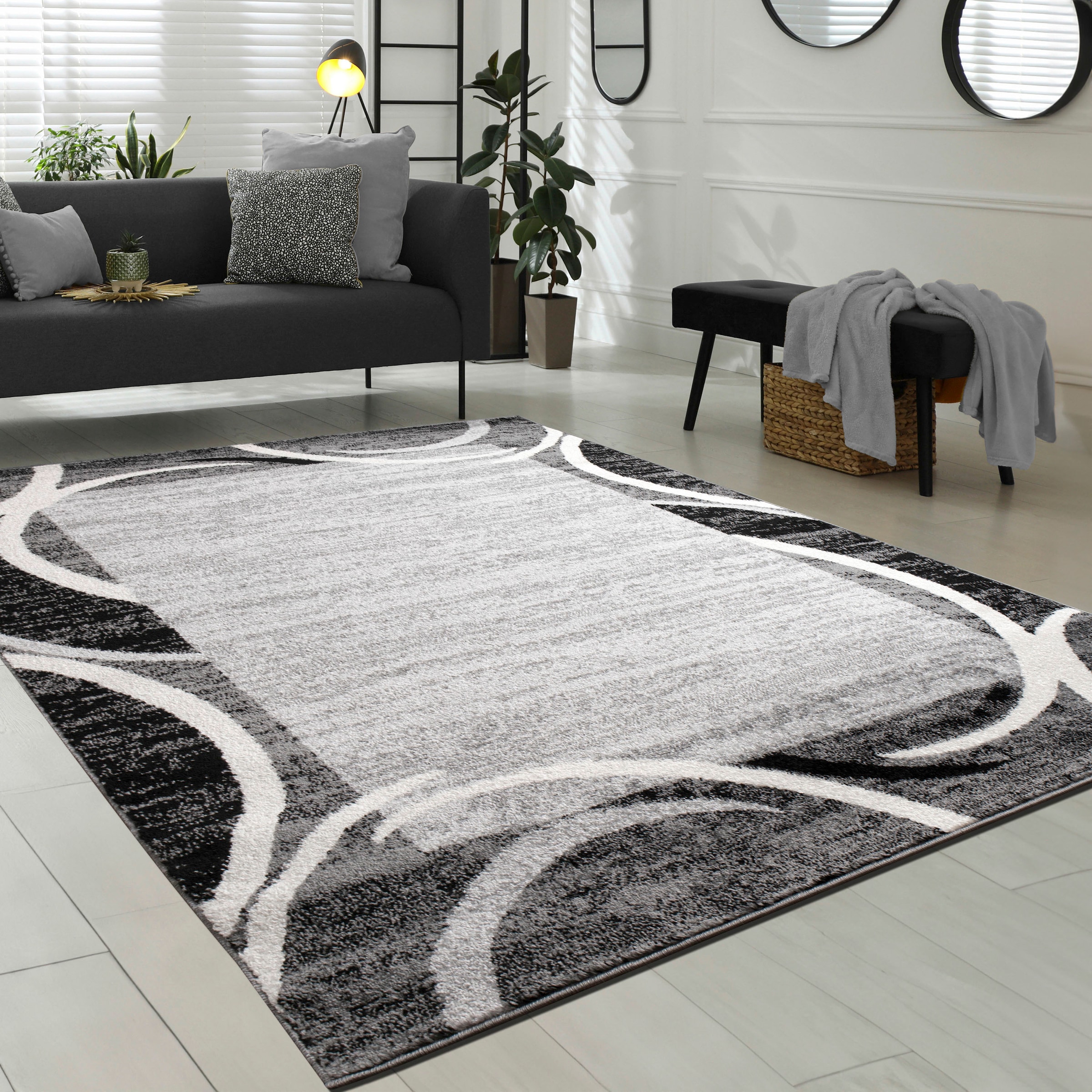 Paco Home Teppich »Sinai 059«, rechteckig, 13 mm Höhe, Kurzflor, modernes Design, mit Bordüre
