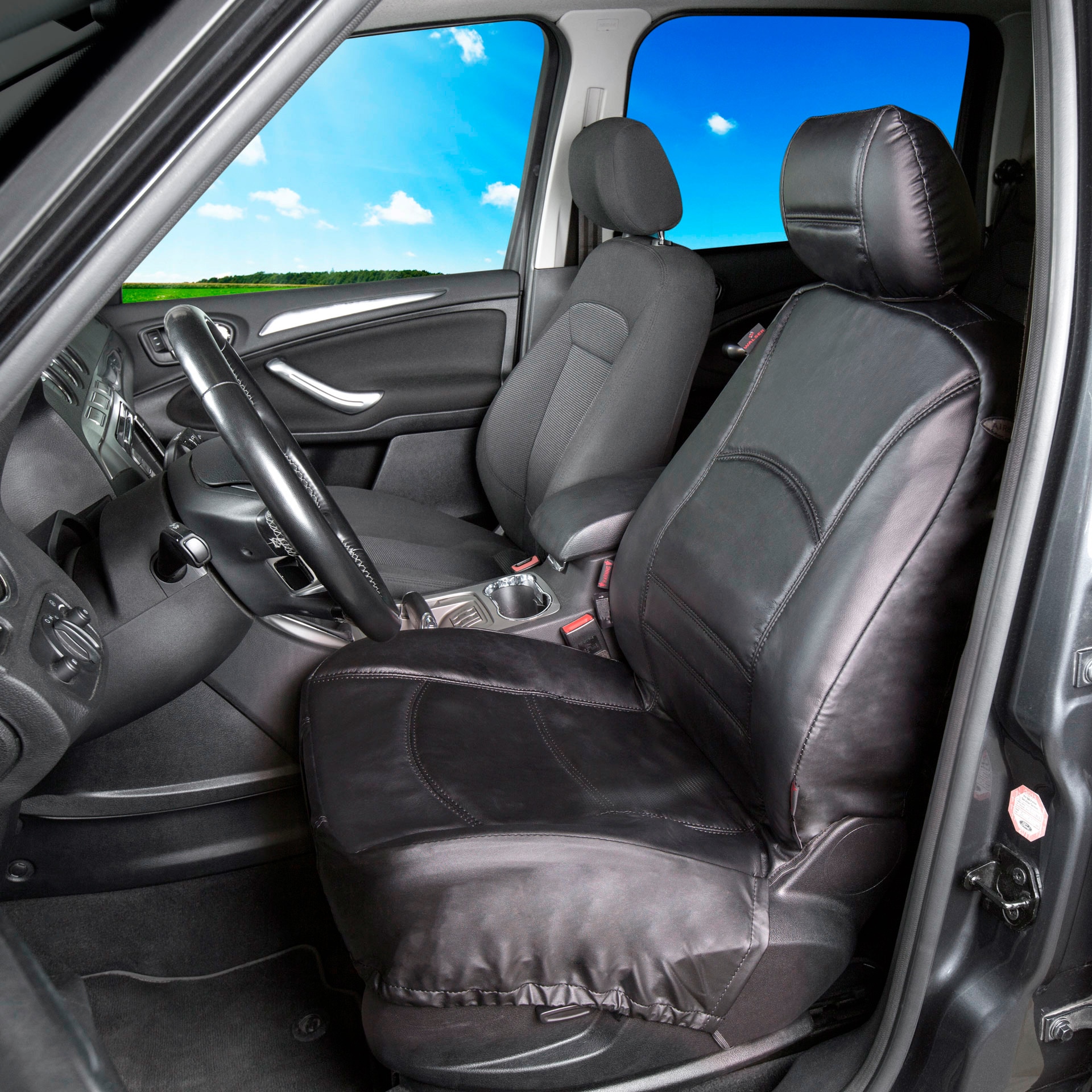 WALSER Autositzbezug »Ranger schwarz«, Sitzfläche BAUR | aus tlg.), (1 Rindsleder