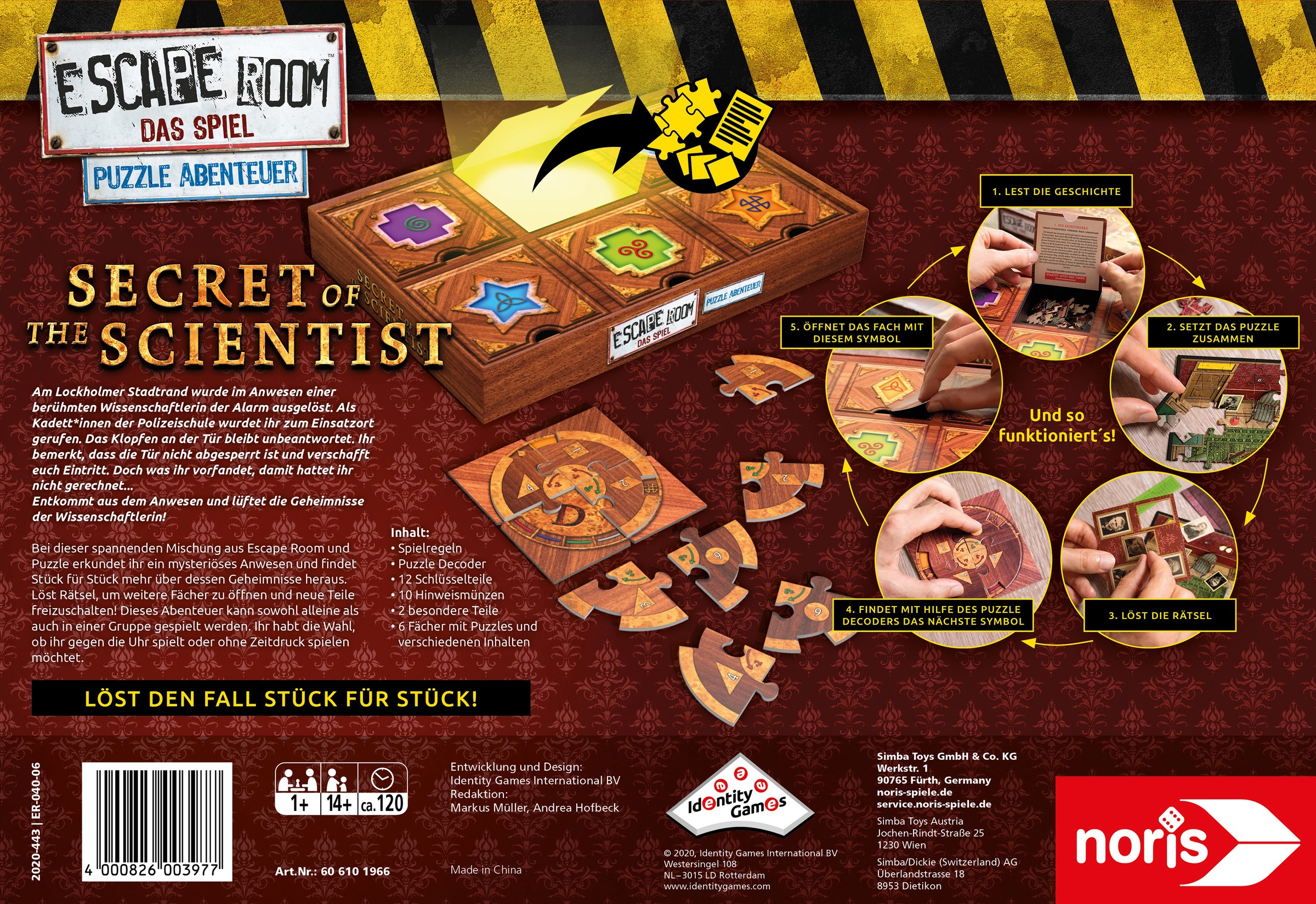 Noris Spiel »Escape Room Das Spiel, Puzzle Abenteuer - Secret of the Scientist«