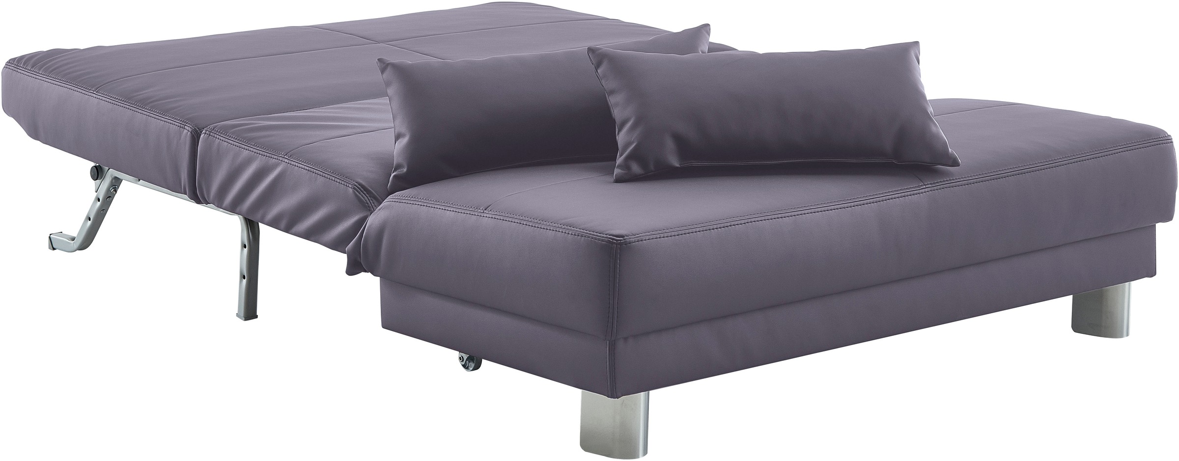 Schlafsofa HOME AFFAIRE "Gina", braun (schlamm), B:160cm H:86cm T:195cm, 100% PU, Sofas, Schlafsofa, mit einem Handgriff vom Sofa zum Bett 3