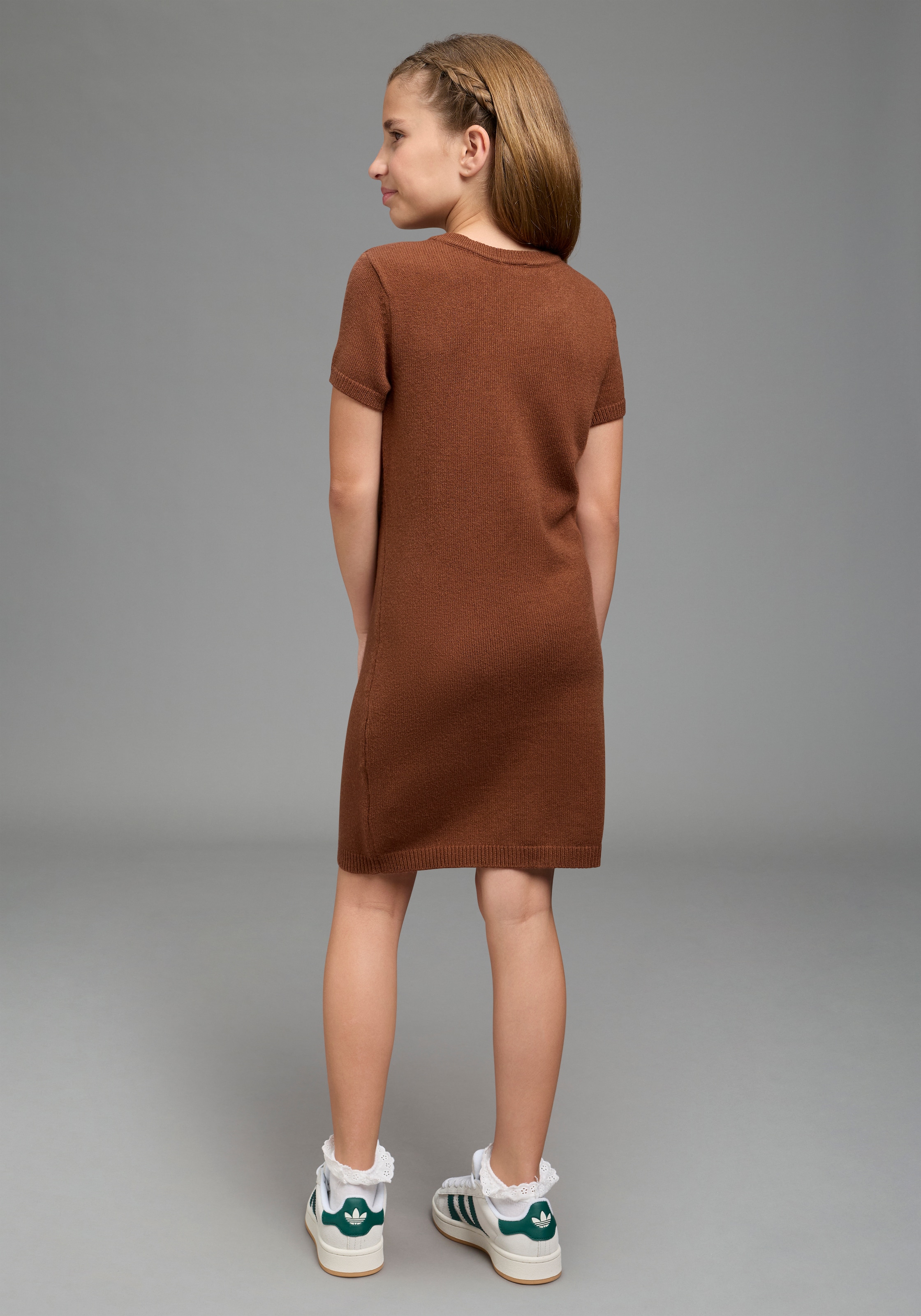 H.I.S Strickkleid »Trendiges H.I.S Strickkleid mit kurzen Arm, weich anliegend« Kleid aus Feinstrick für Mädchen, für Frühling und Herbst