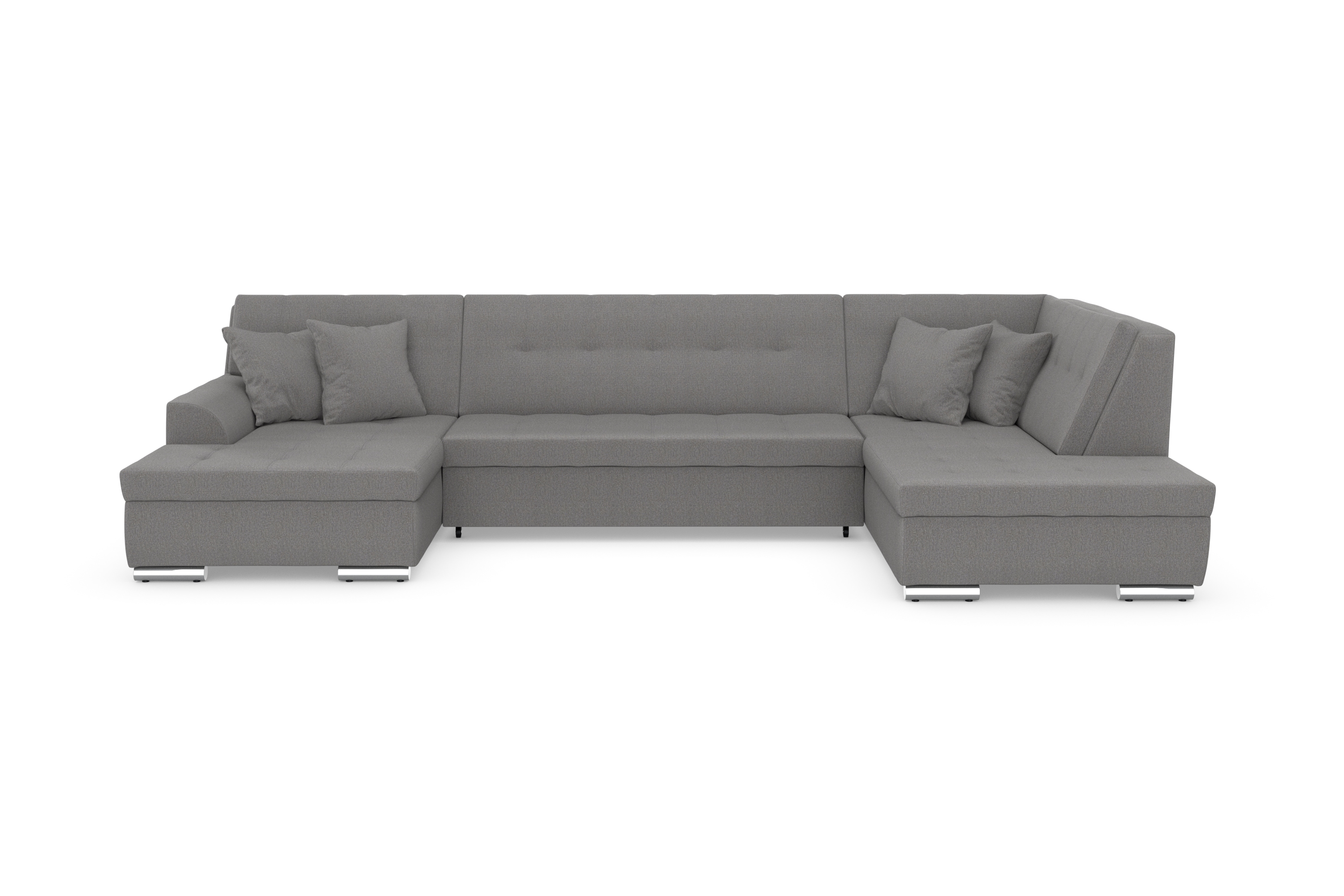 DOMO collection Wohnlandschaft "TREVISO inkl. Zierkissen, moderne Steppung, XXL: 364x201x83 cm" wahlweise mit Bettfunktion, in vielen Bezugsarten auch in Cord U-Form