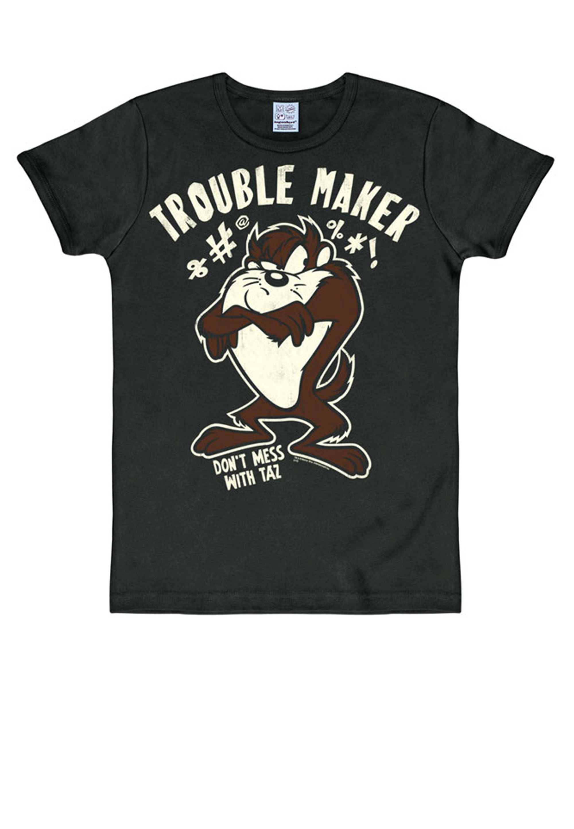 Taz BAUR - | Trouble - Maker«, Taz-Print mit »Looney für T-Shirt tollem Tunes LOGOSHIRT ▷