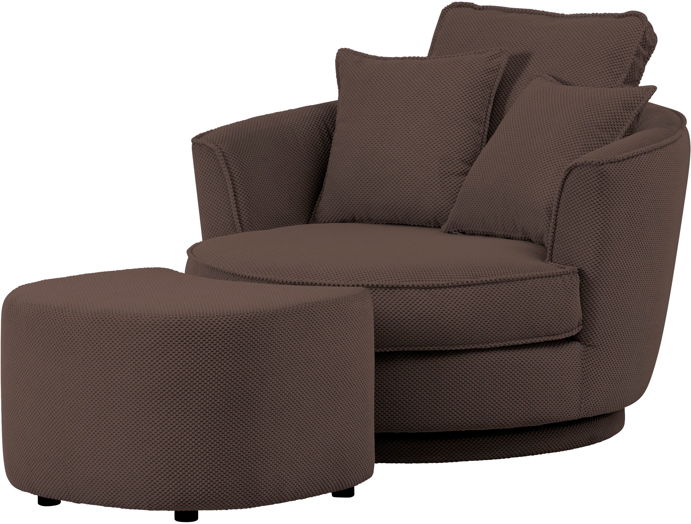 Thumbnail - Home affaire Drehsessel "MAISIE, Love Seat XXL Lese-Sessel, Big-Sessel mit Hocker," 2 Stk. tlg. Set in MEGA CORD und Web...