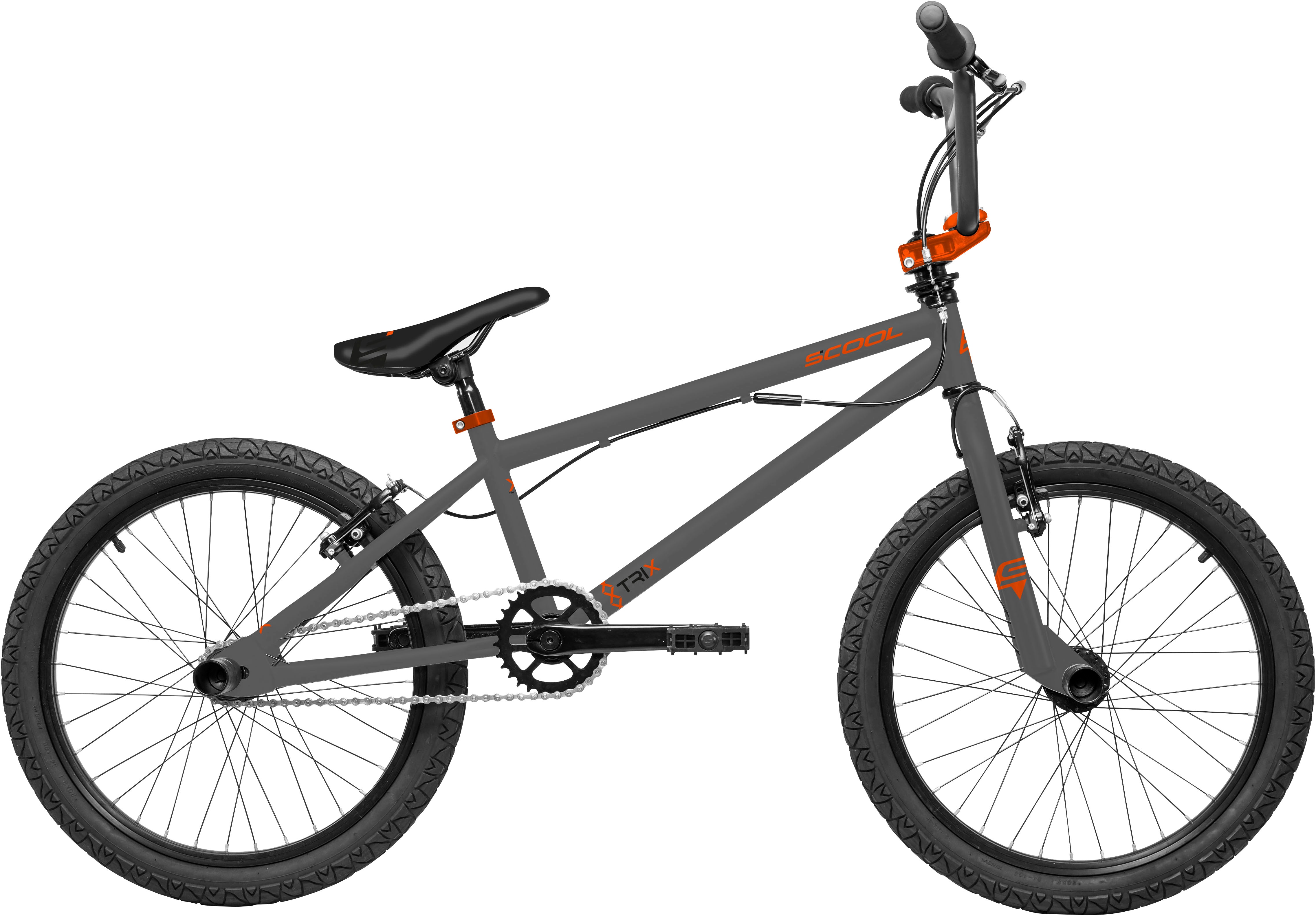 S’COOL Jugendfahrrad "SCOOL XtriX 20-1S - Dark Grey/Orange" 1 Gang ohne Schaltung Axle-Pegs