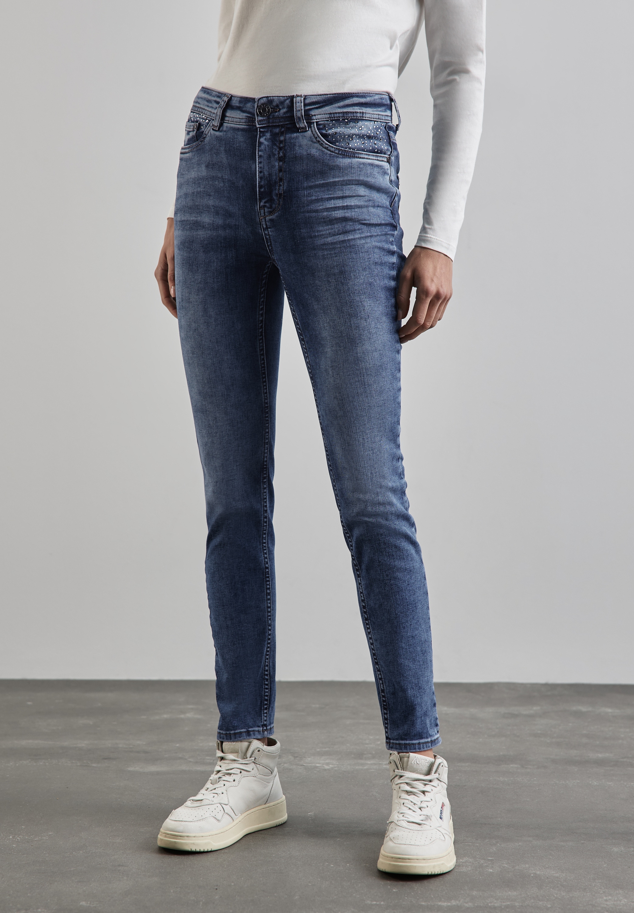 STREET ONE Slim-fit-Jeans, aus Baumwolle mit Stretchanteil günstig online kaufen