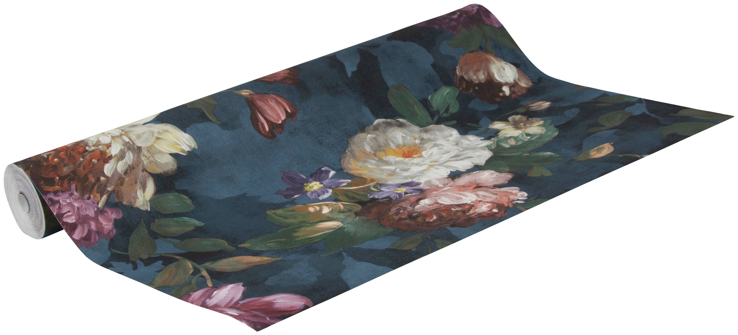 Thumbnail - Superfresco Easy Vliestapete "Isab" geblümt aufgeschäumt Dunkelblau - 10mx52cm