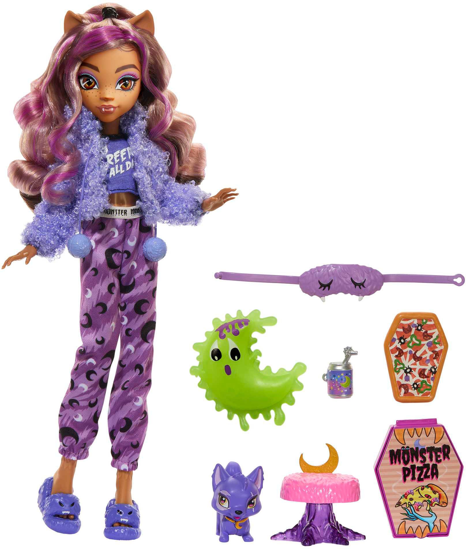 Anziehpuppe »Monster High, Creepover Clawdeen - Schaurig schöne Pyjamaparty«