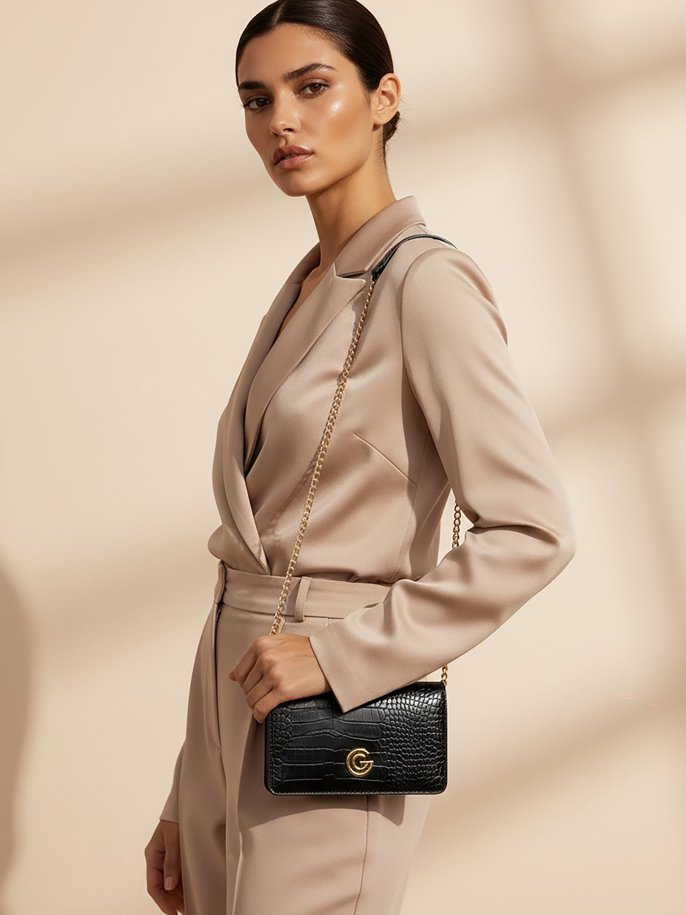 GABRIELLA G By Gabriella Gucci Geldbörse »QUEEN« Damen Geldbeutel, Portemonnaie mit Krokoprägung