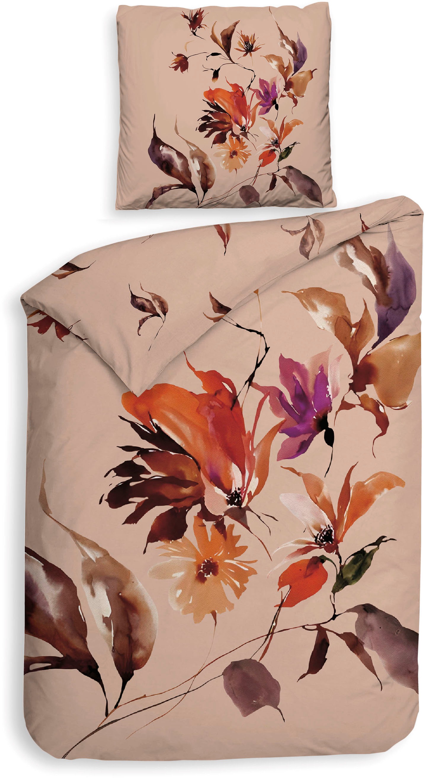 Heckett & Lane Wendebettwäsche »Thor«, Blumen Design, 100% Baumwolle ab 135x200 cm.