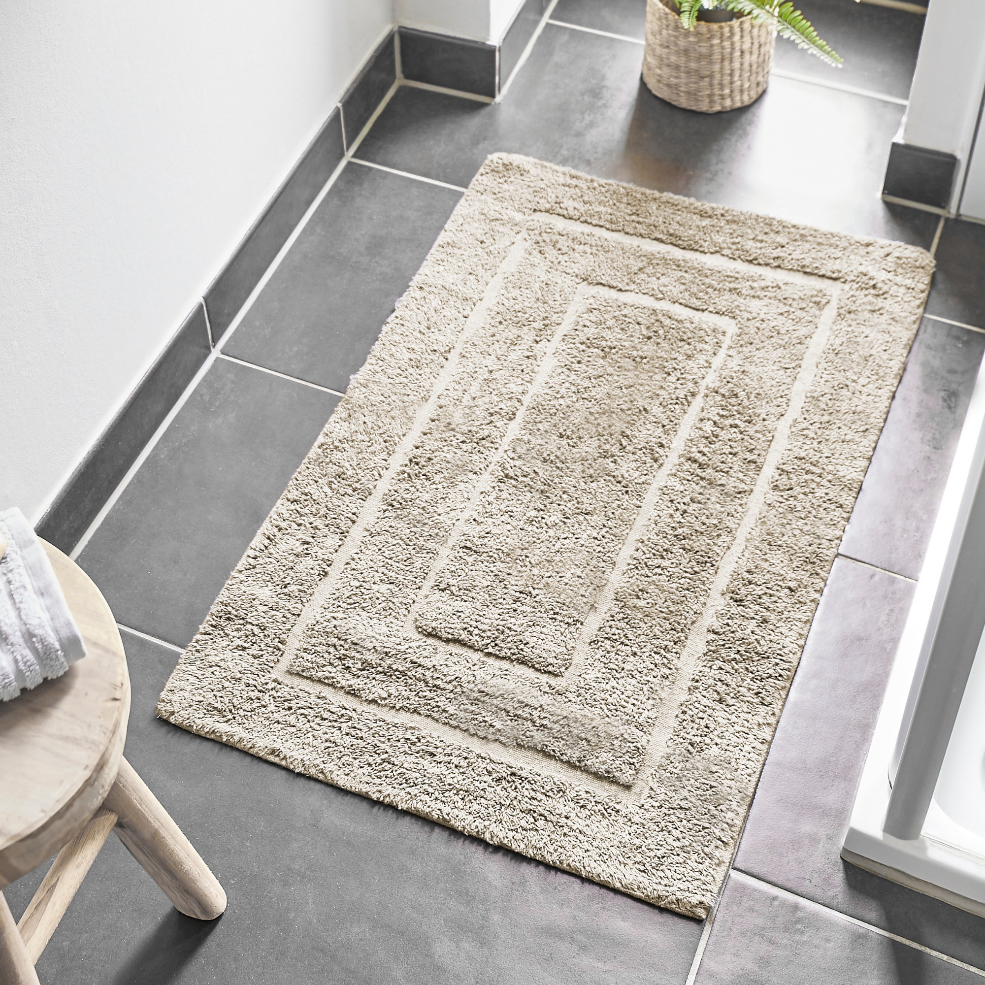 Andiamo Badematte »Havanna, 50x80 cm«, fußbodenheizungsgeeignet-schnell trocknend, Badteppich, Uni Farben, Hoch-Tief Effekt, verschiedene Designs