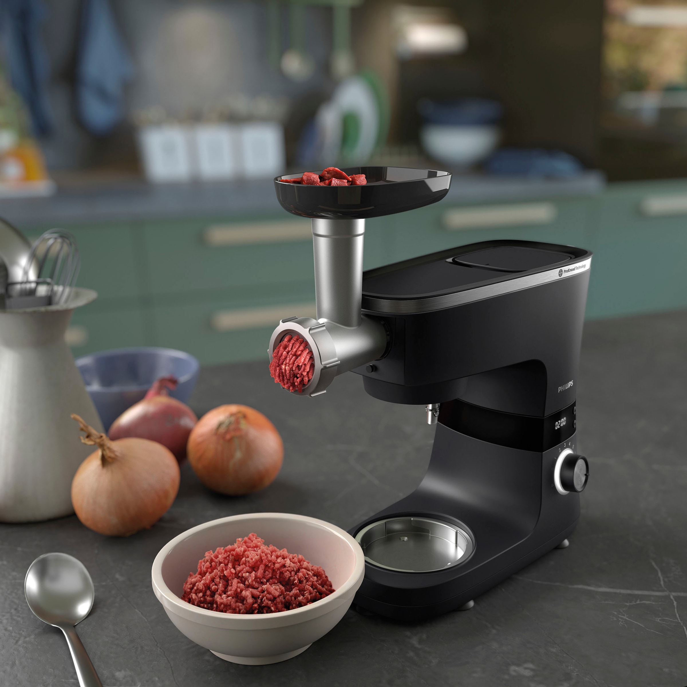Philips Fleischwolfaufsatz »HR0722/00«, (5 tlg.), Philips Küchenmaschine Serie 7000, Klingen aus rostfreiem Stahl