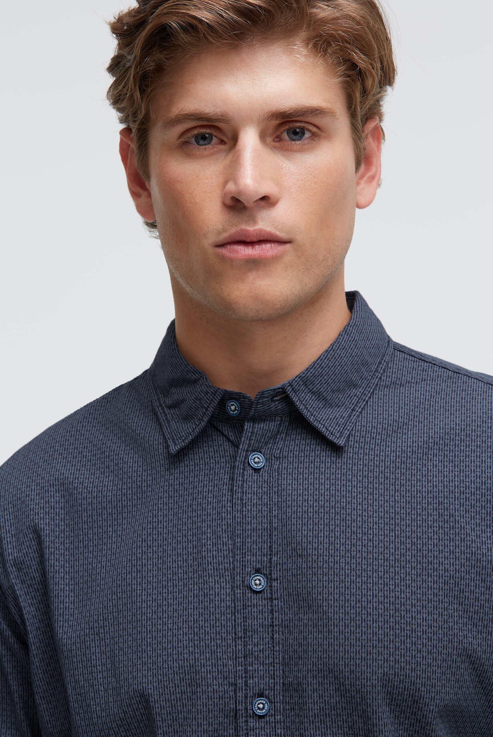 CAMP DAVID Langarmhemd mit Kentkragen