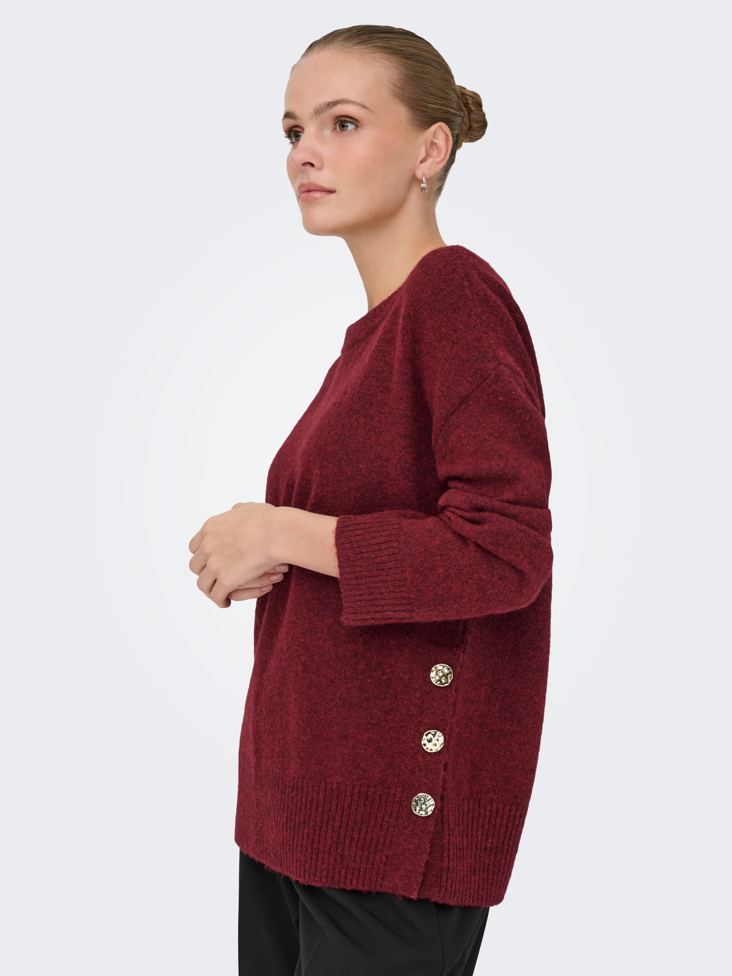 ONLY Strickpullover "ONLRENE LIFE LS BUTTON O-NECK CC KNT" günstig online kaufen